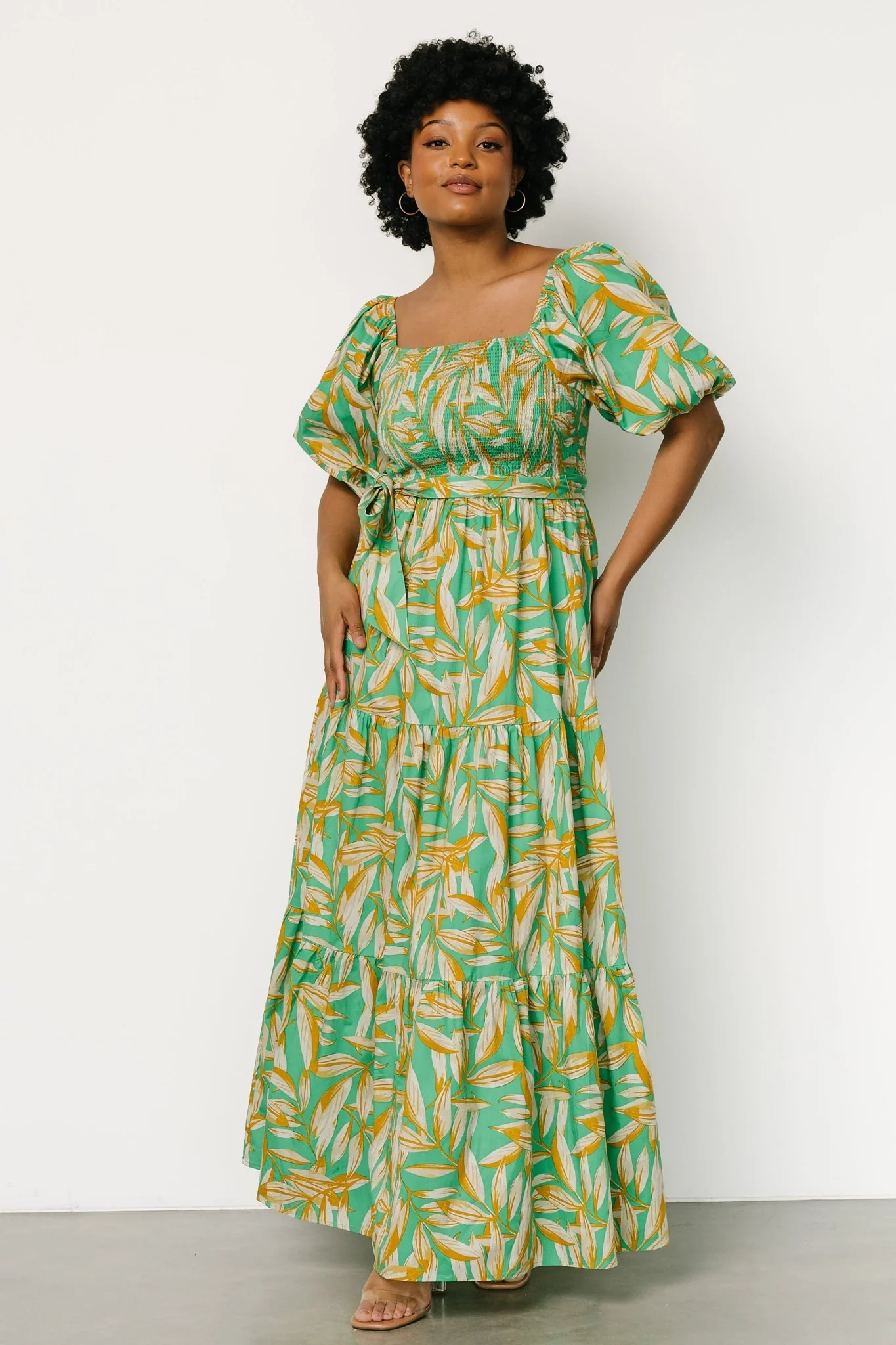 Forsythe Smocked Maxi Dress | Green Print