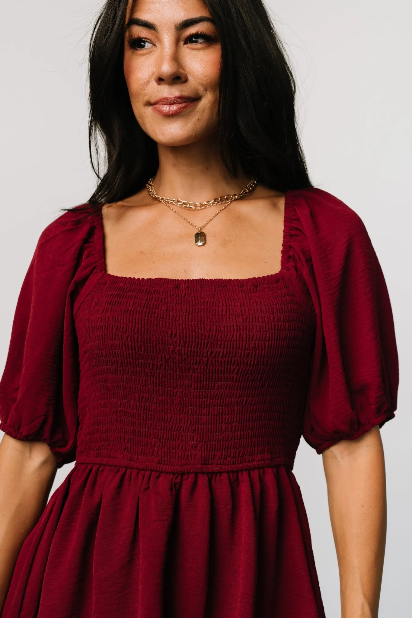 Ashbourne Tiered Dress | Burgundy