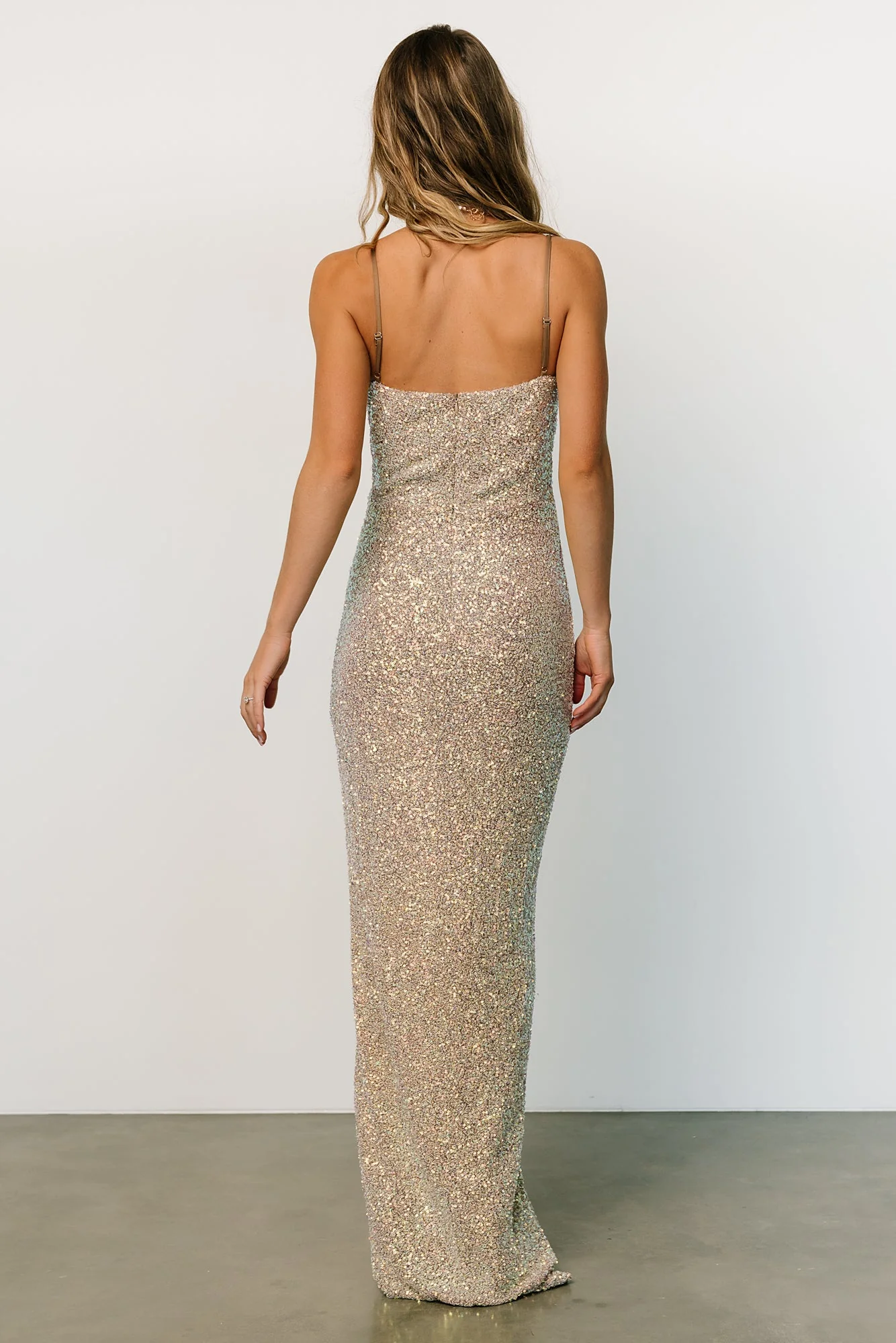 Melania Sequin Gown | Natural