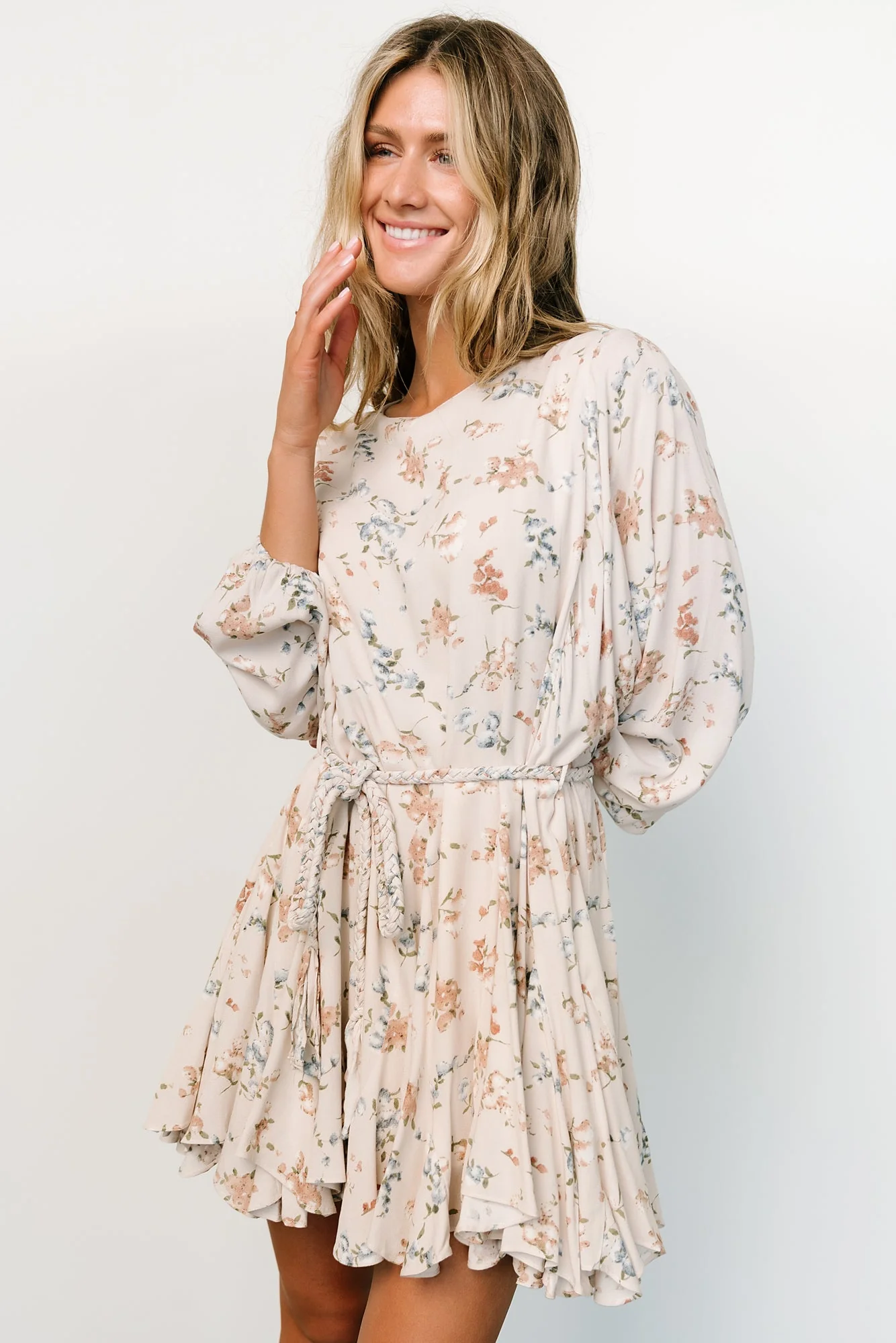 Galia Mini Dress | Beige Floral