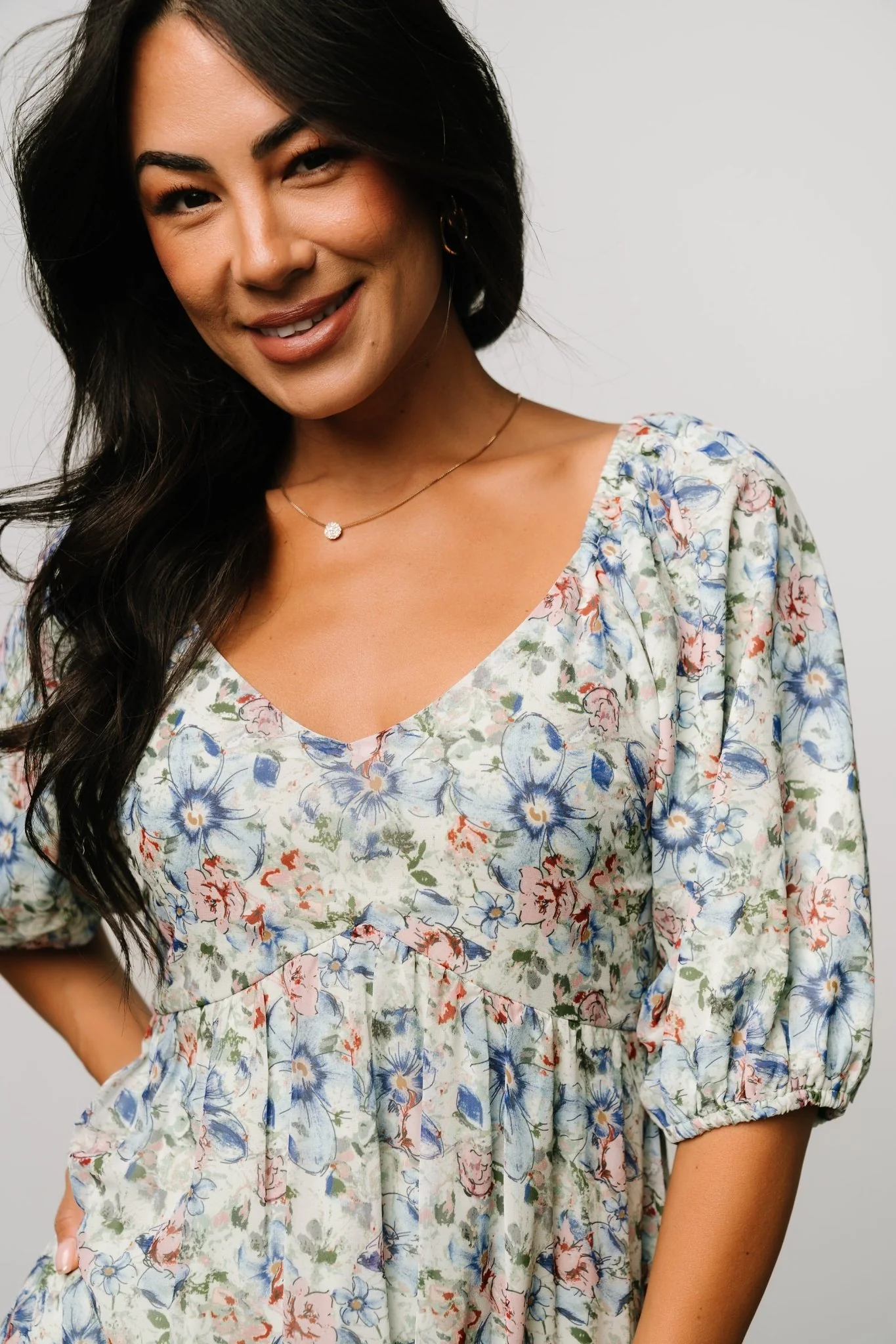 Ginny Maxi Dress | Light Green Floral