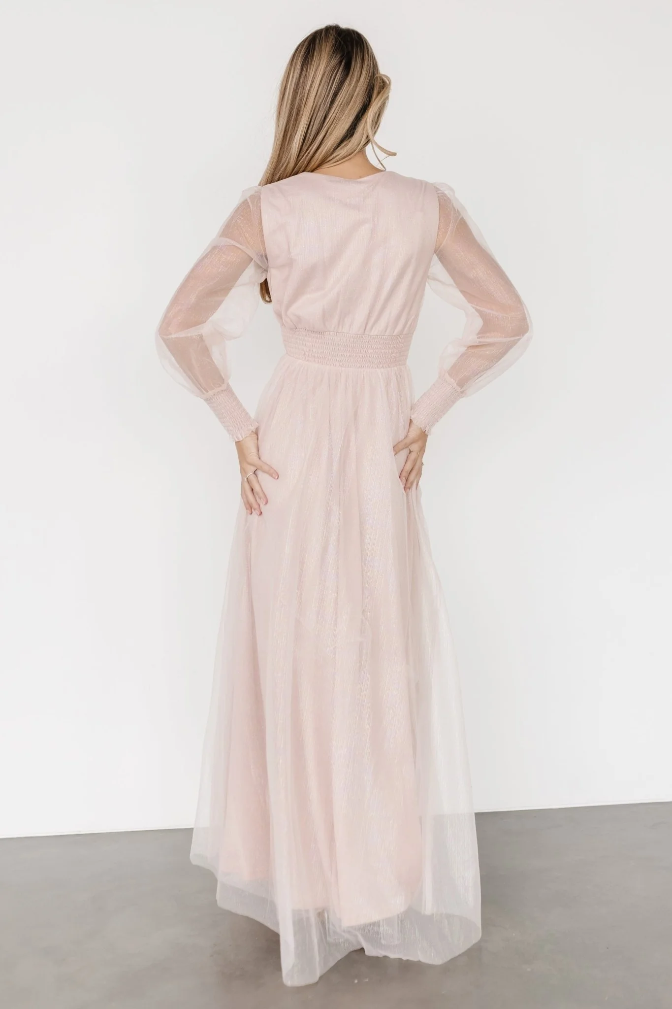 Layla Tulle Maxi Dress | Shimmer Pink