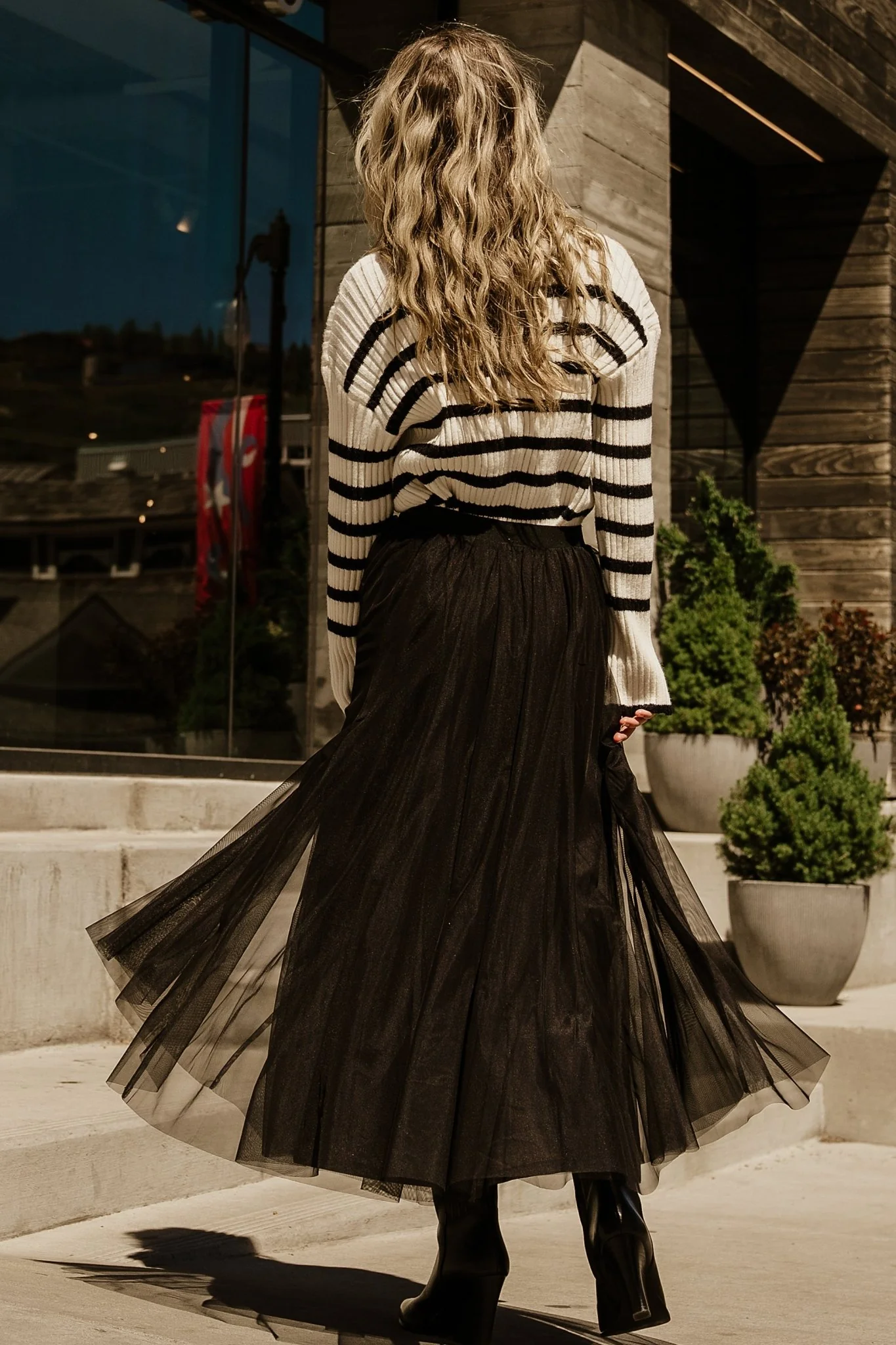 Landell Striped Sweater | Ivory + Black