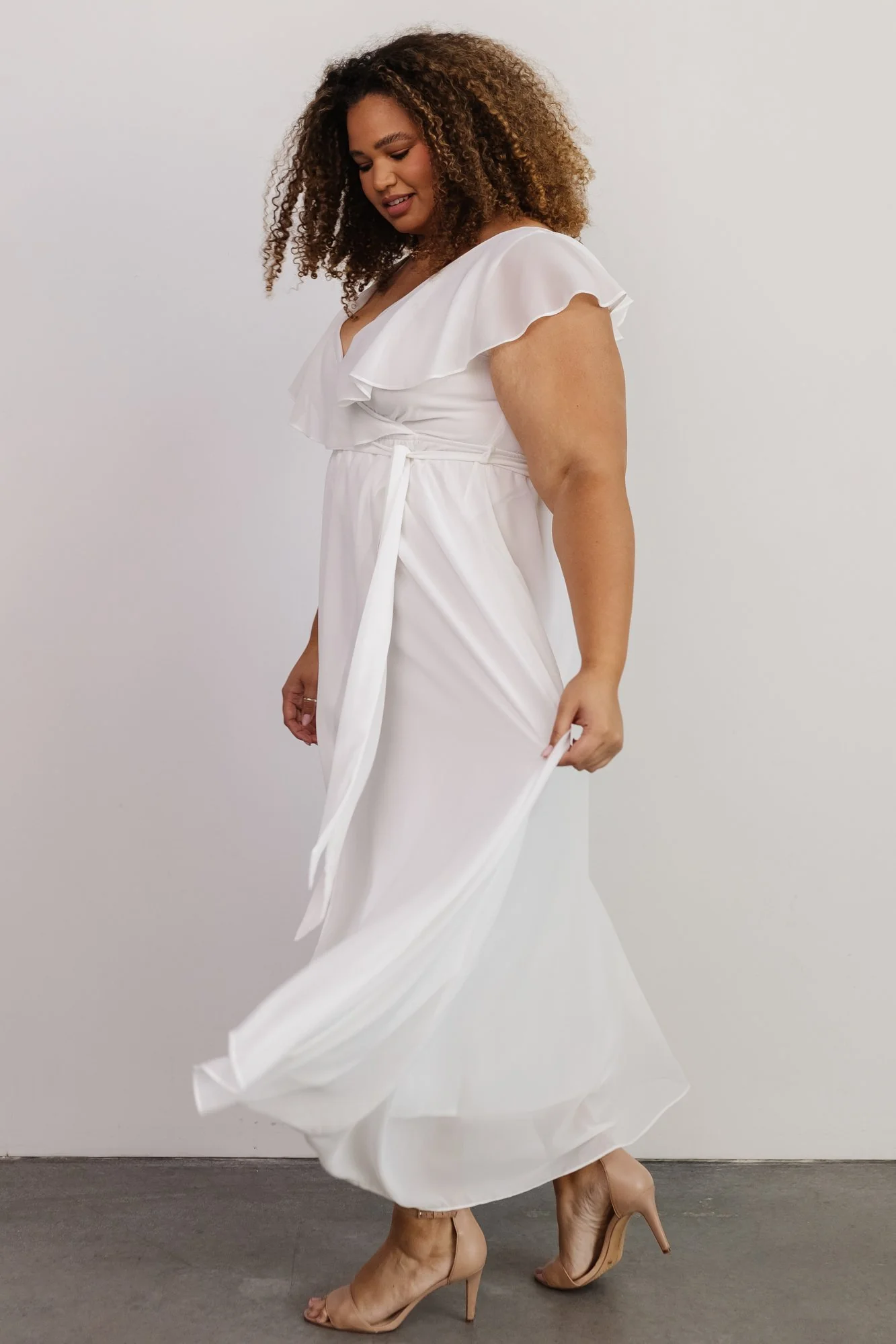 Katya Ruffle Maxi Dress | White