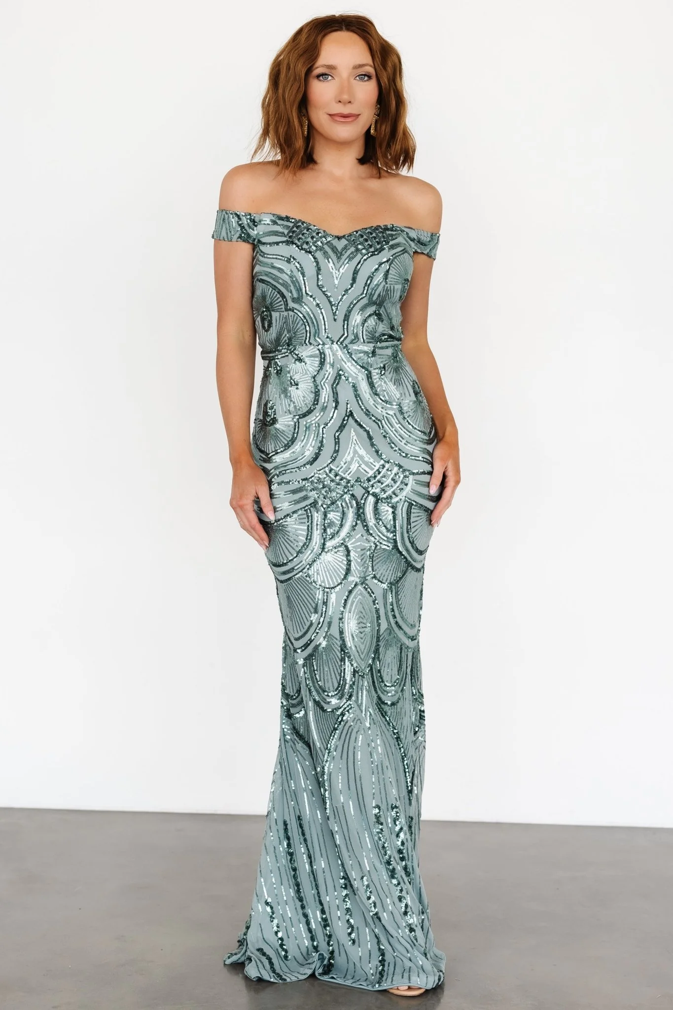 Empress Sequin Gown | Eucalyptus