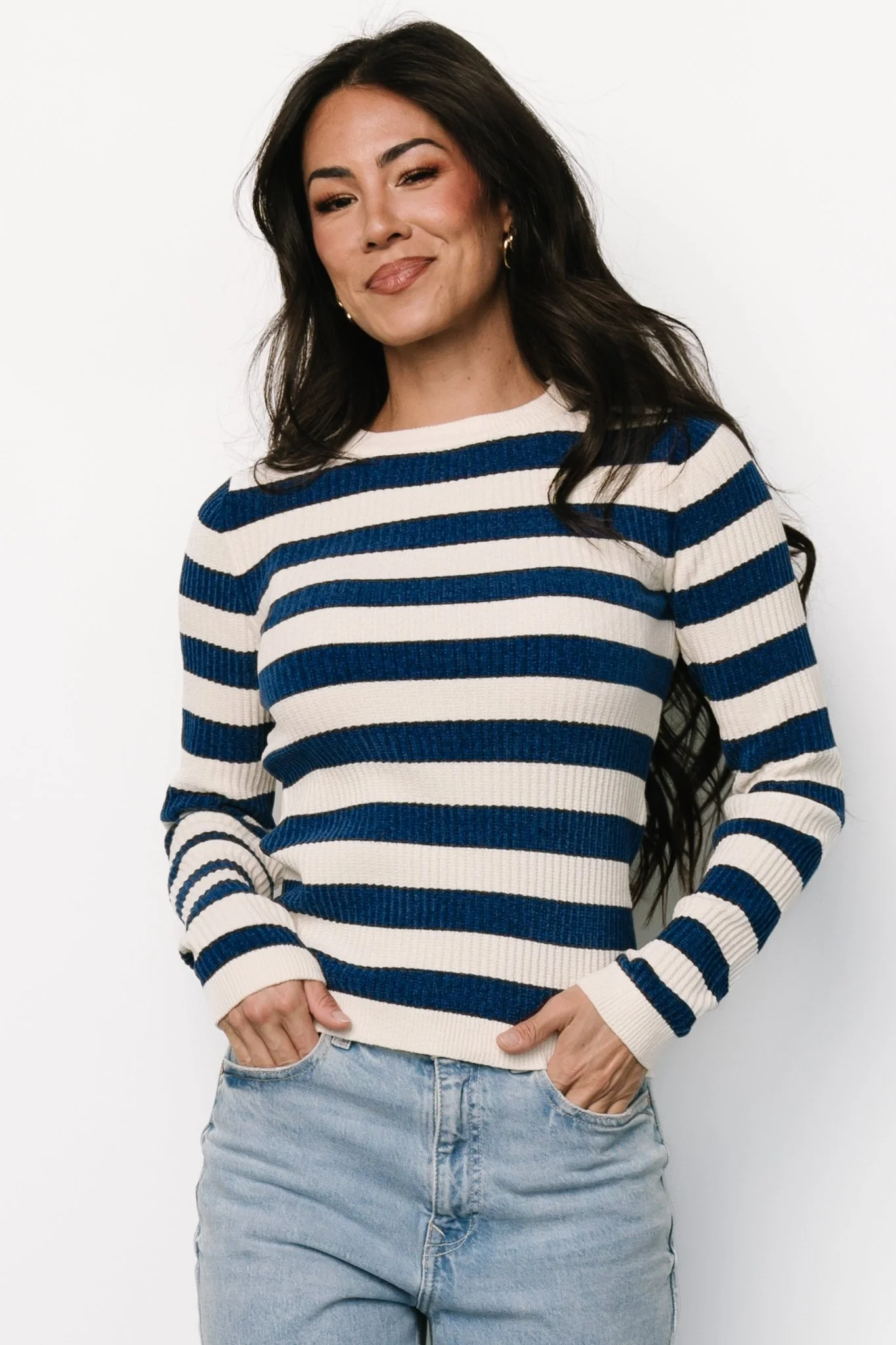 Milwaukee Striped Sweater | Blue + Ivory