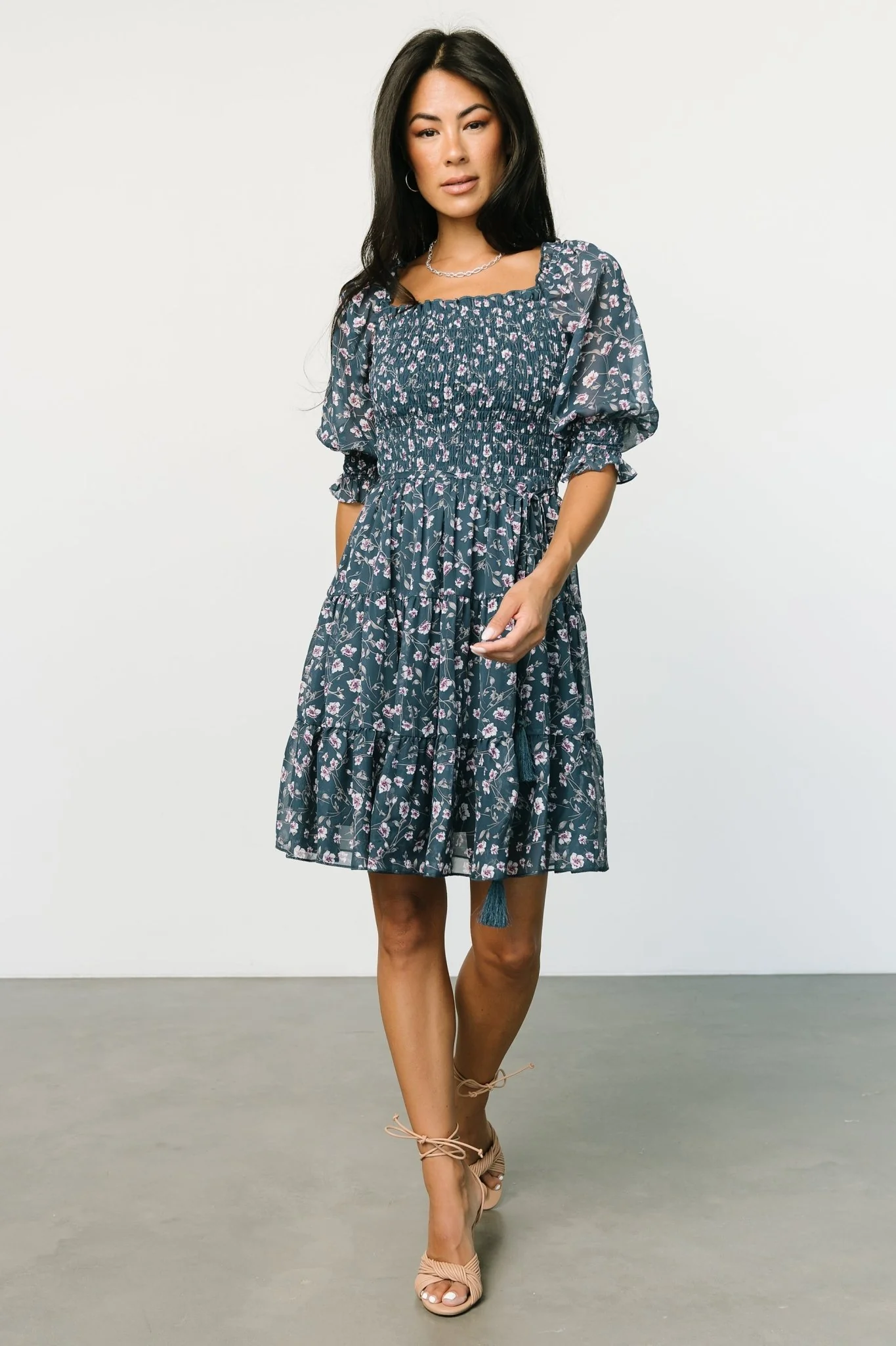 Azlyn Smocked Short Dress | Blue Multi