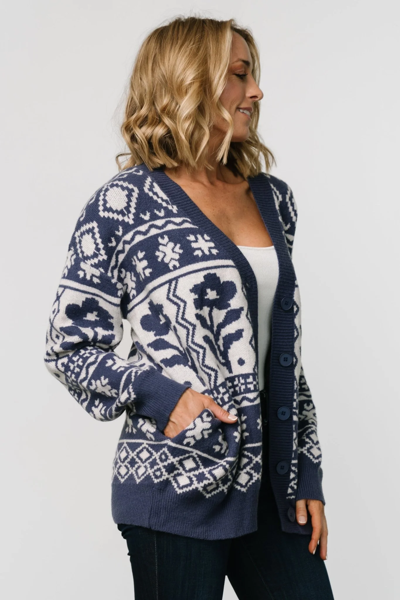 Jackson Oversized Cardigan | Slate Print
