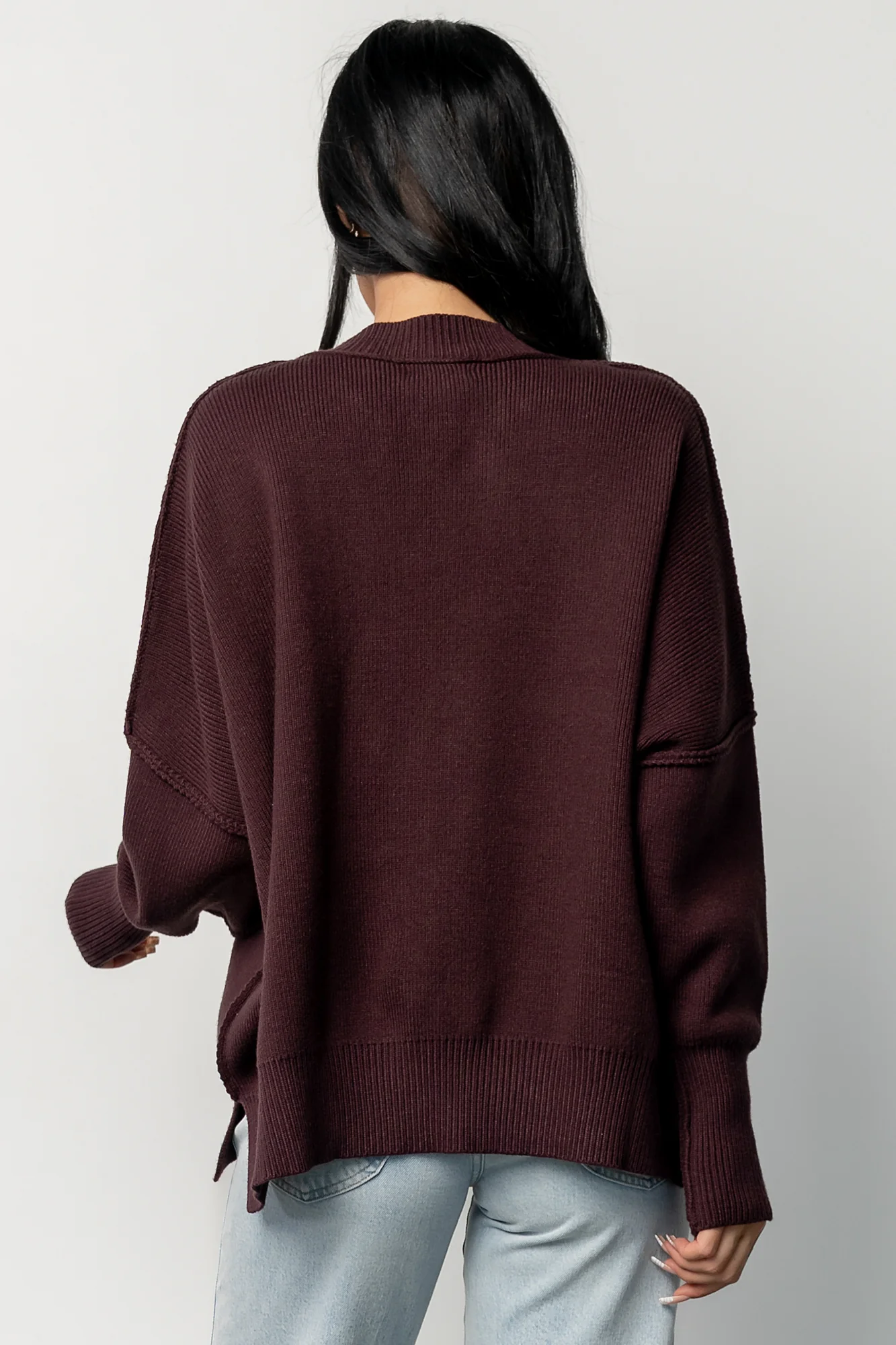 Jeremiah Knit Sweater | Dark Plum