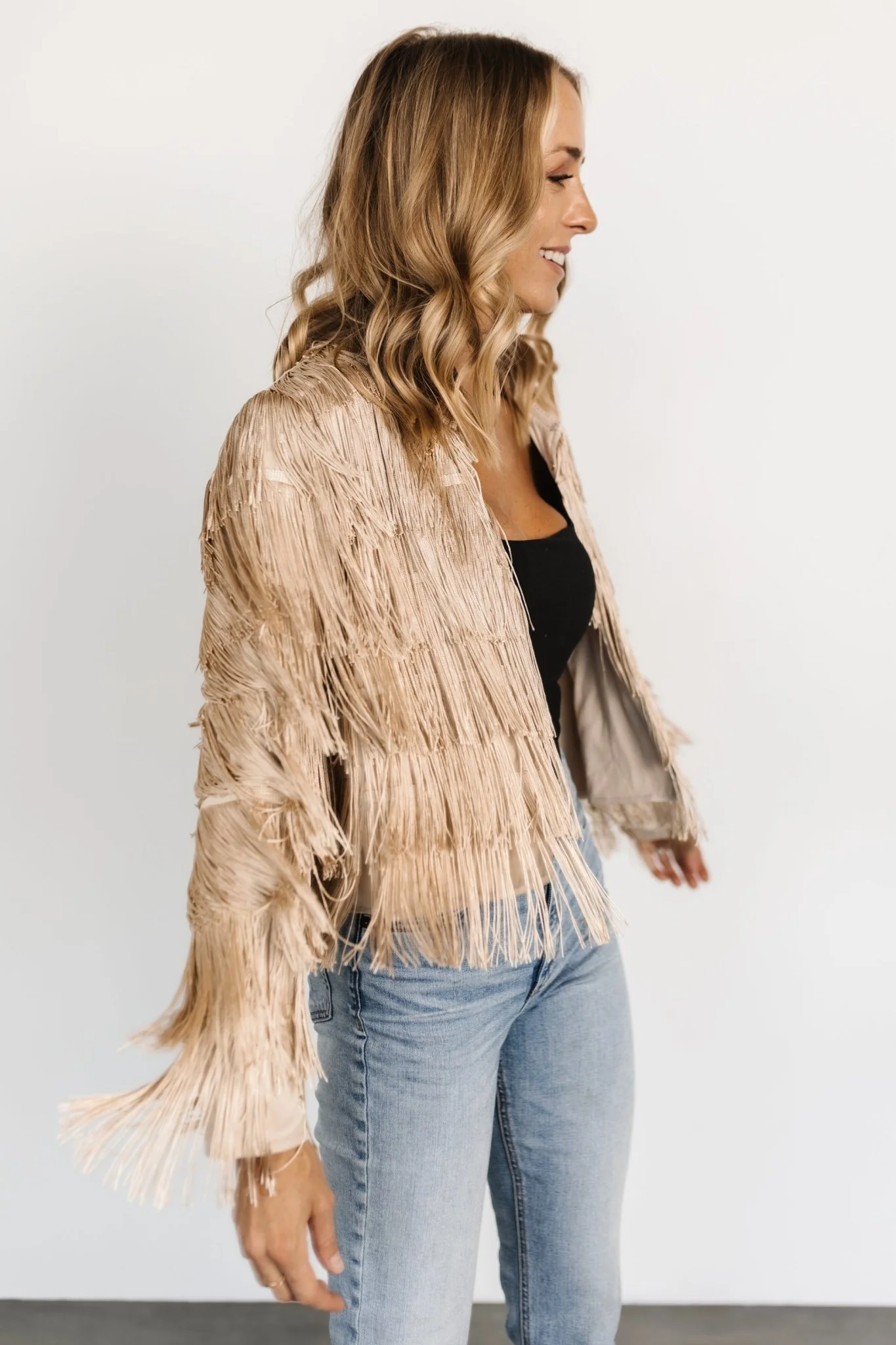 Sheridan Fringe Jacket | Champagne