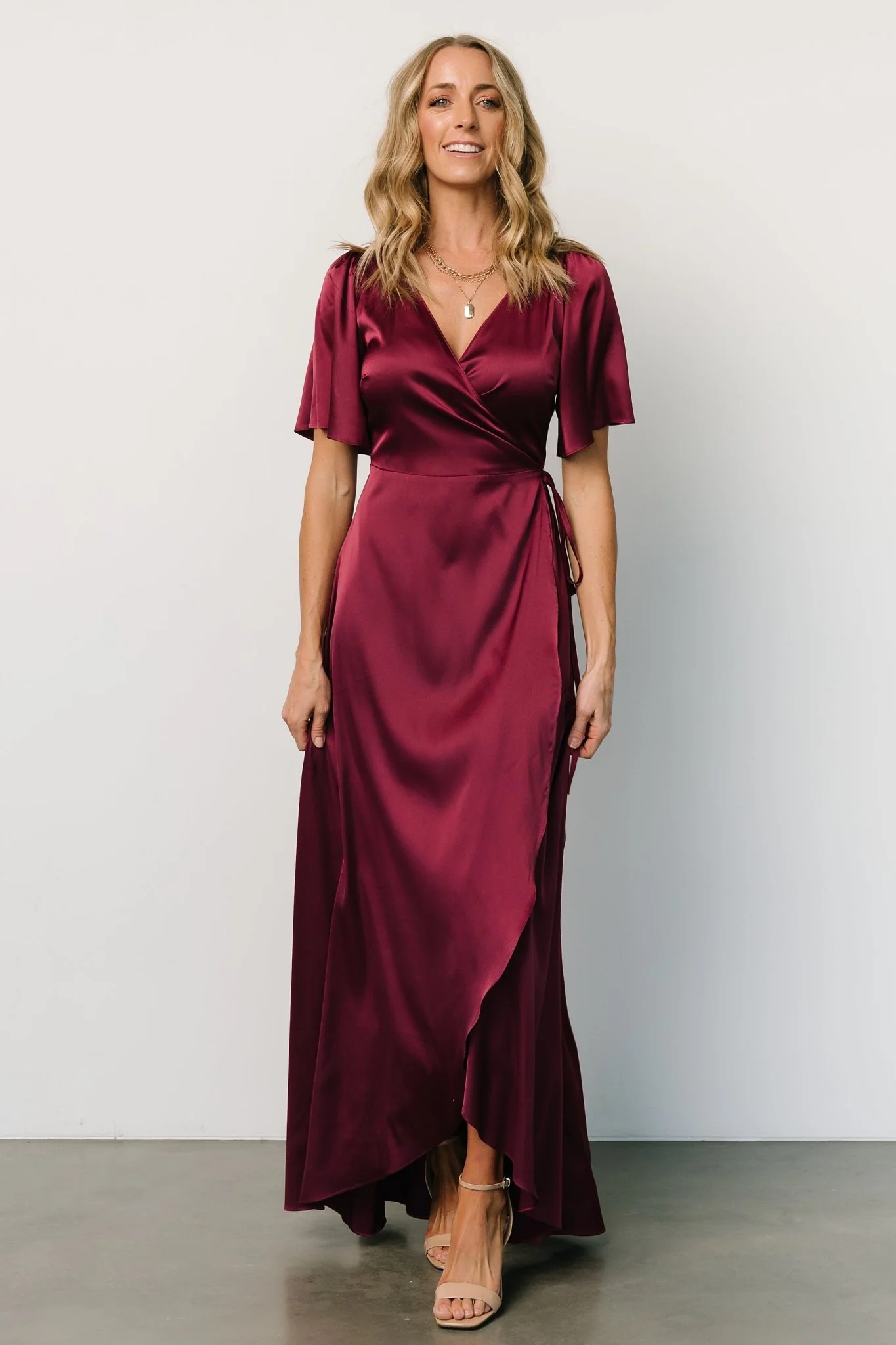 Vara Satin Maxi Wrap Dress | Mulberry