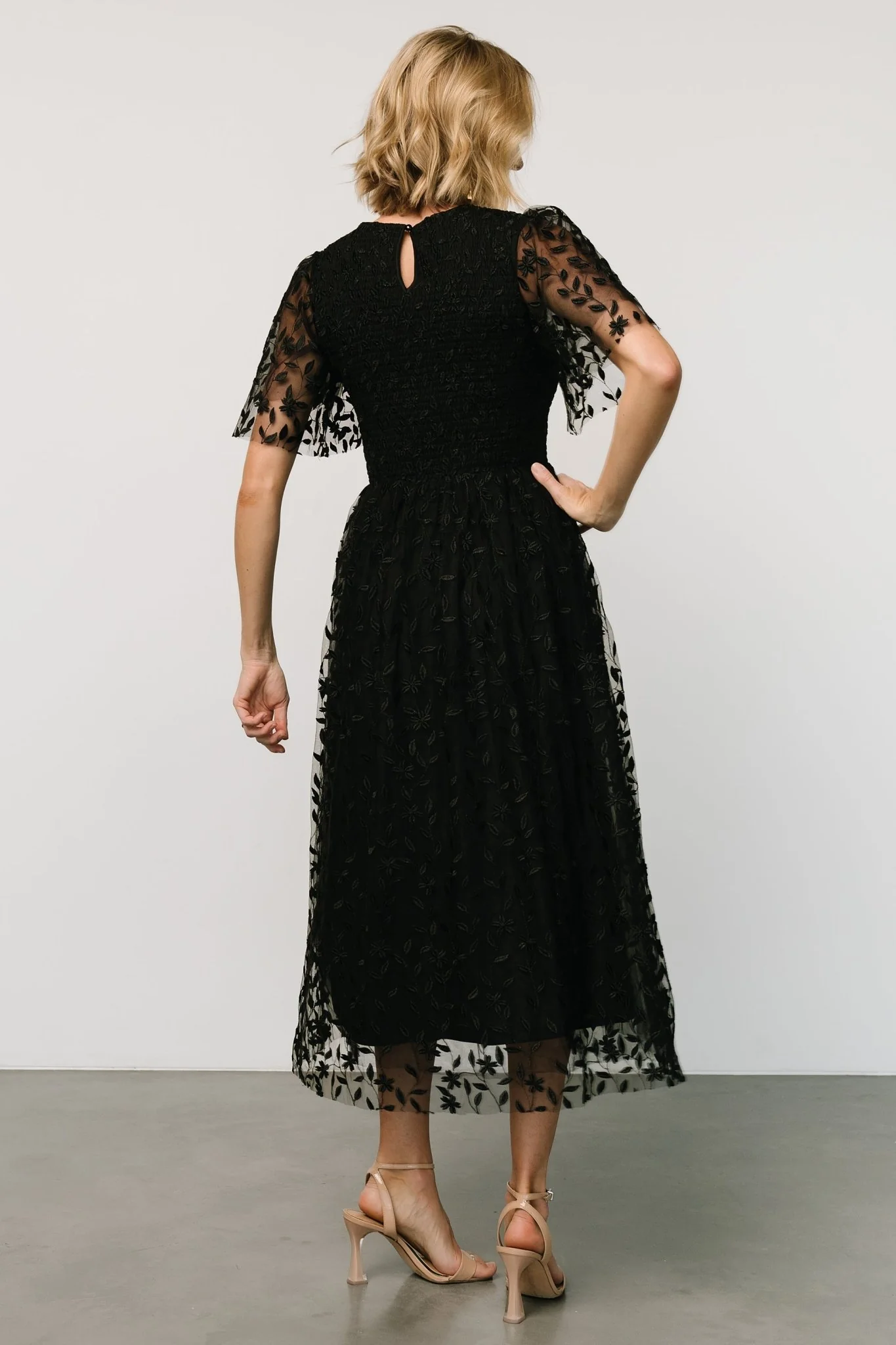 Kendra Embroidered Dress | Black