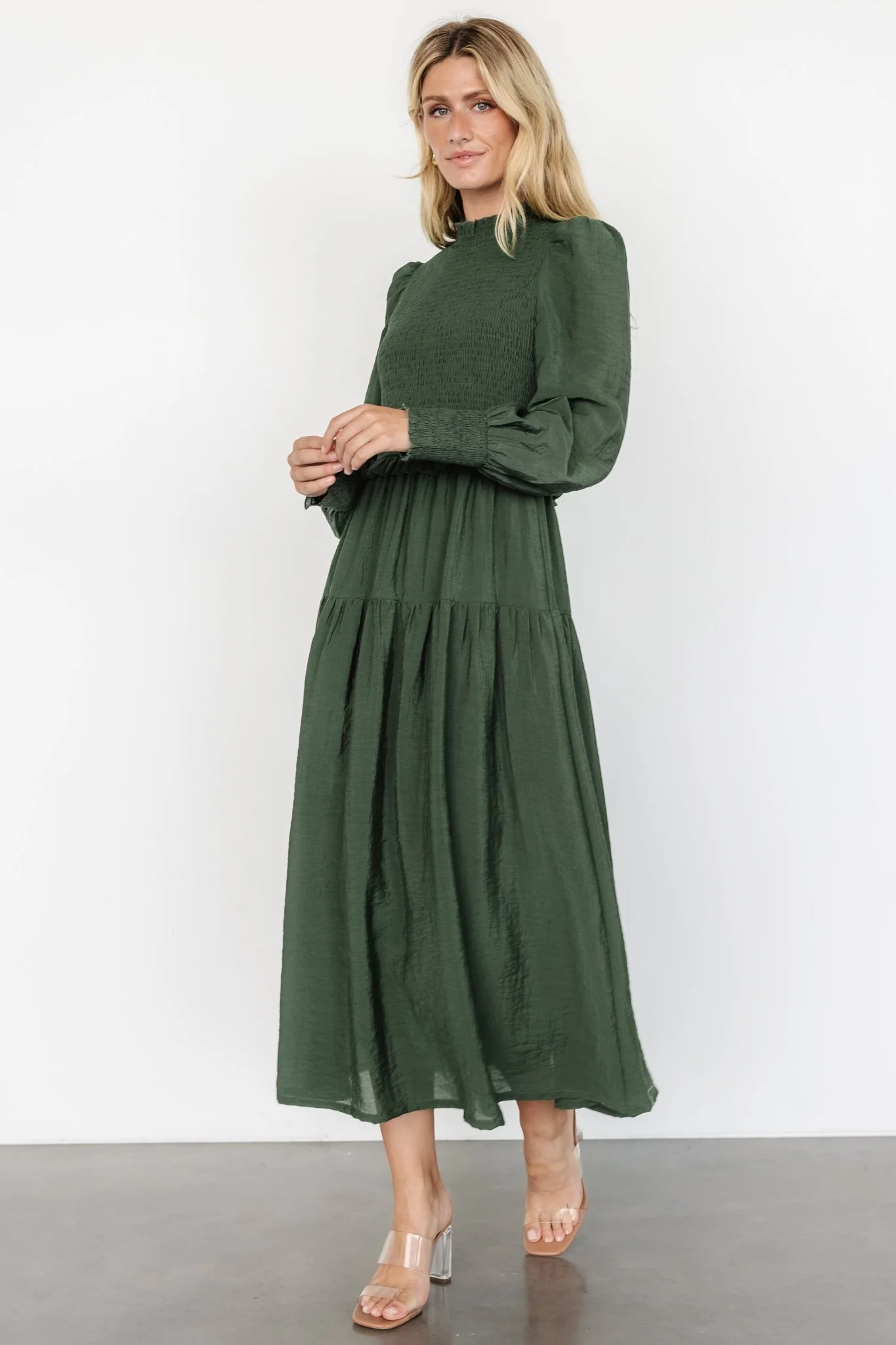 Daria Smocked Maxi Dress | Juniper Green