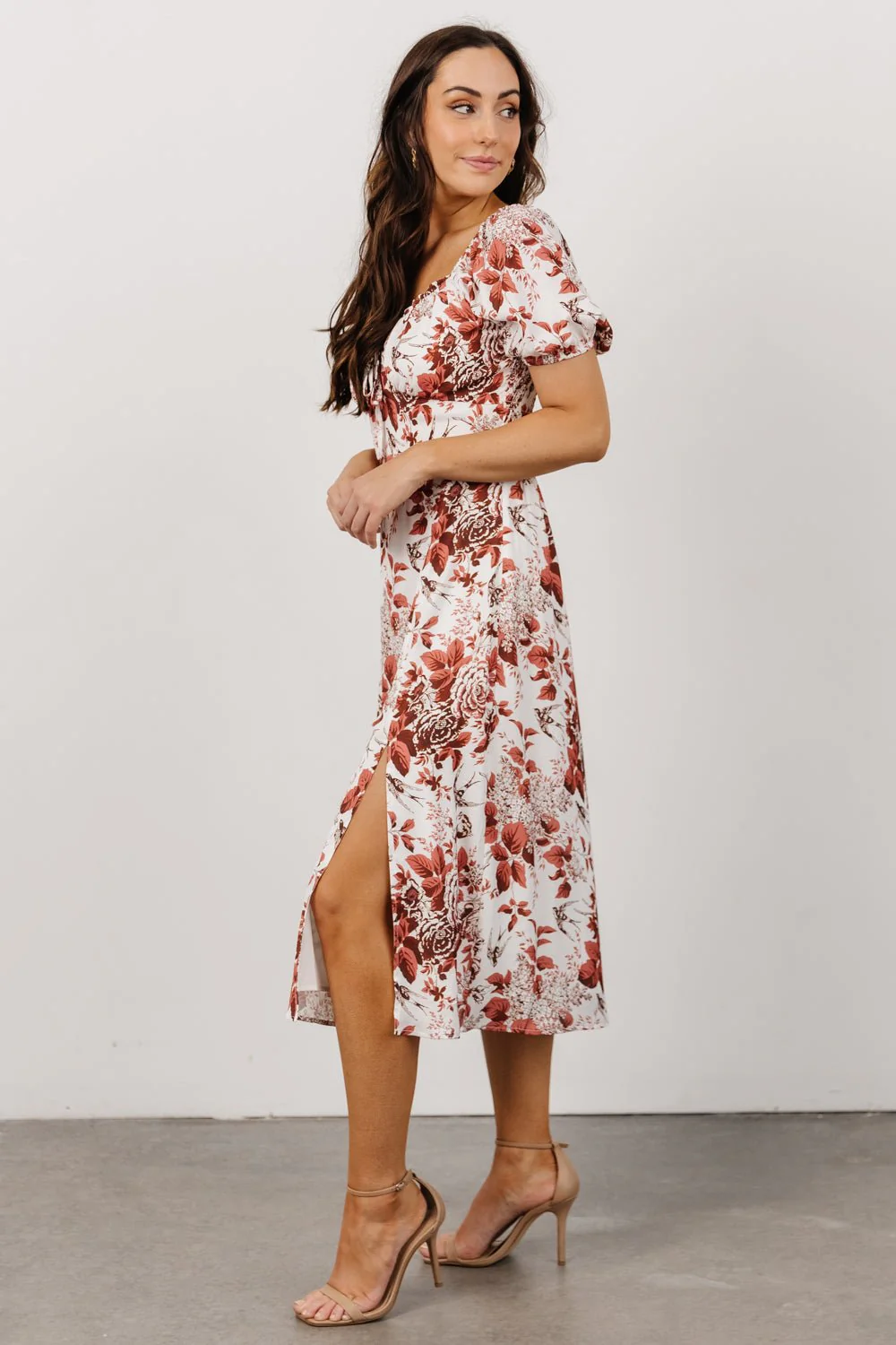 Cadence Midi Dress | Terracotta Floral