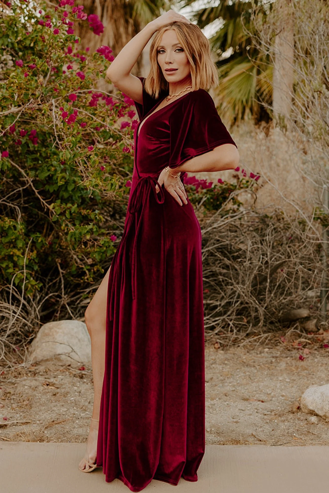 Meghan Velvet Wrap Maxi Dress | Mulberry
