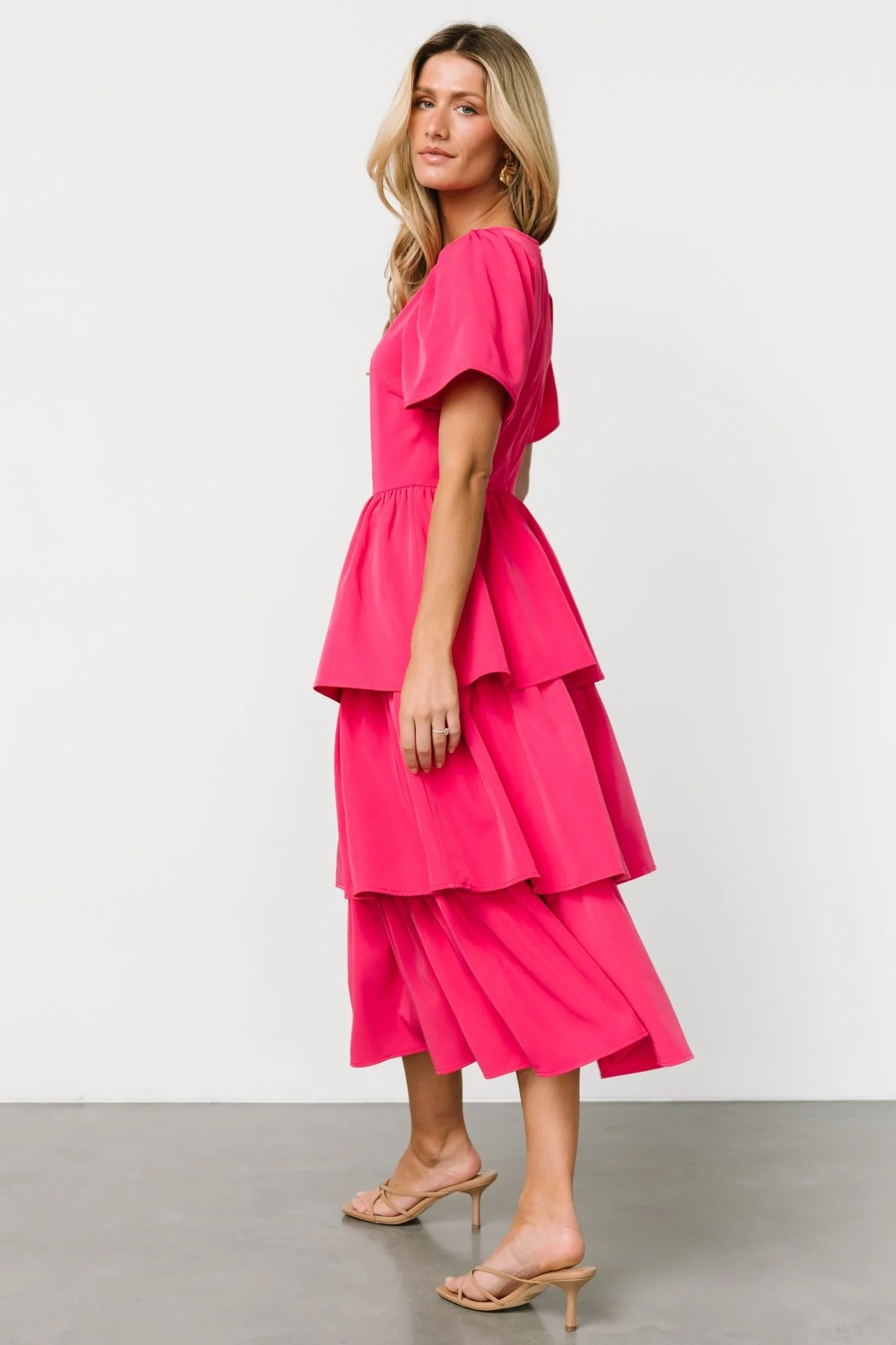 Cadenza Tiered Maxi Dress | Deep Pink