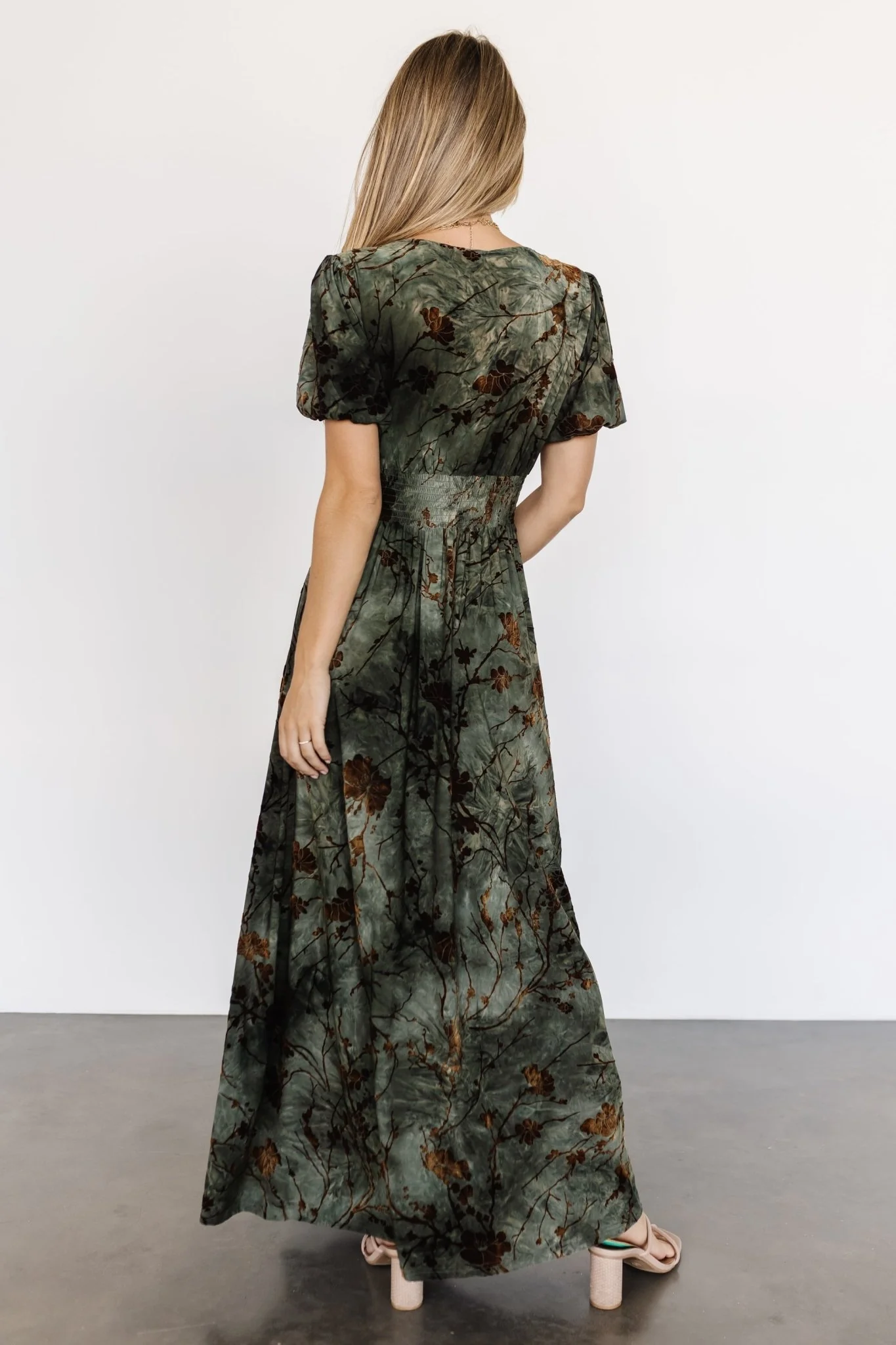 Leslie Velvet Maxi Dress | Green + Copper