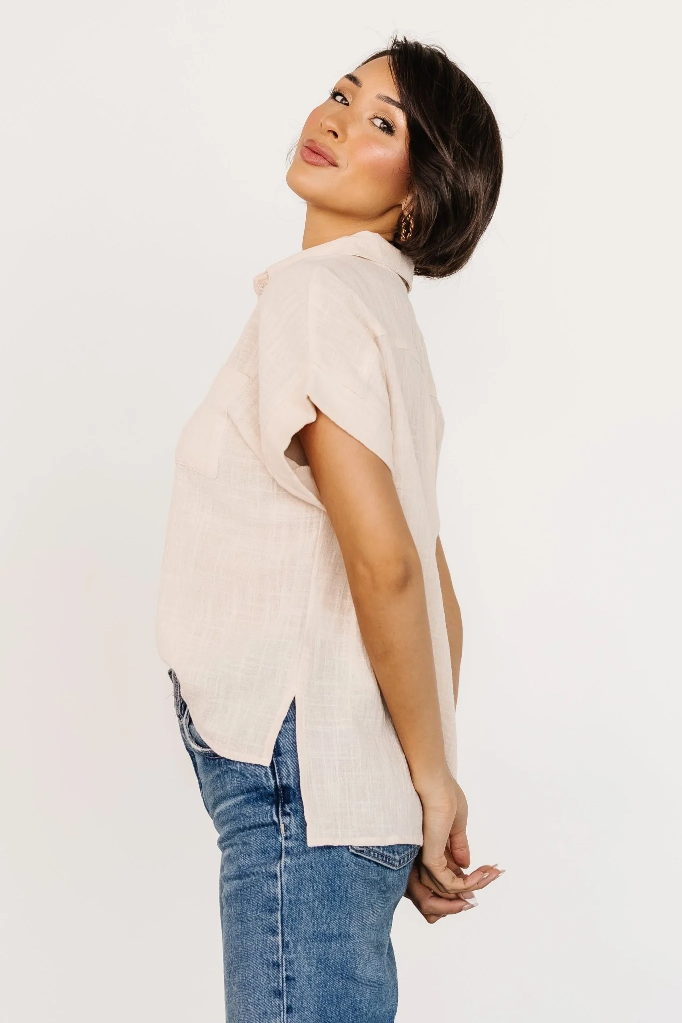 Hammond Short Sleeve Top | Natural