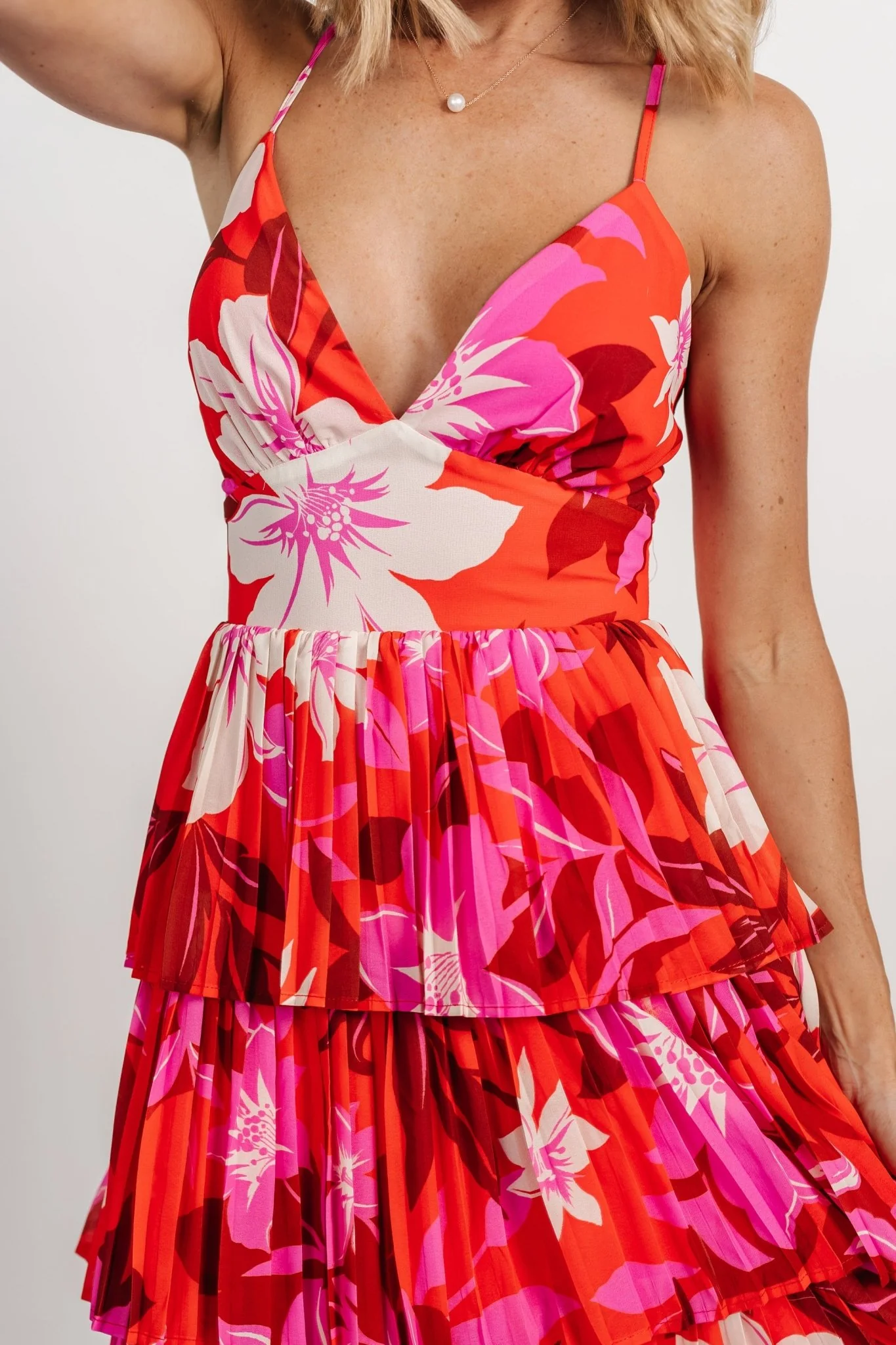 Capriana Tiered Maxi Dress | Red Multi