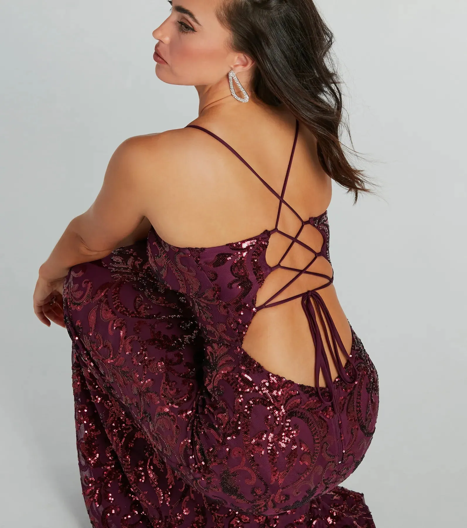 Bethanie Formal Sequin V-Neck Mermaid Dress