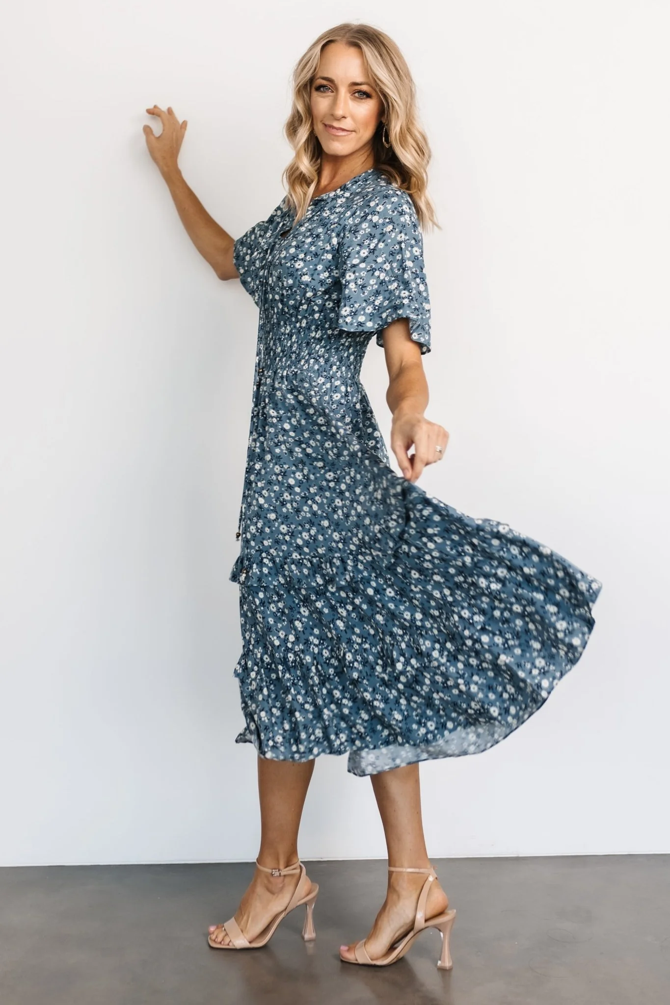 Spell Boho Midi Dress | Blue Floral