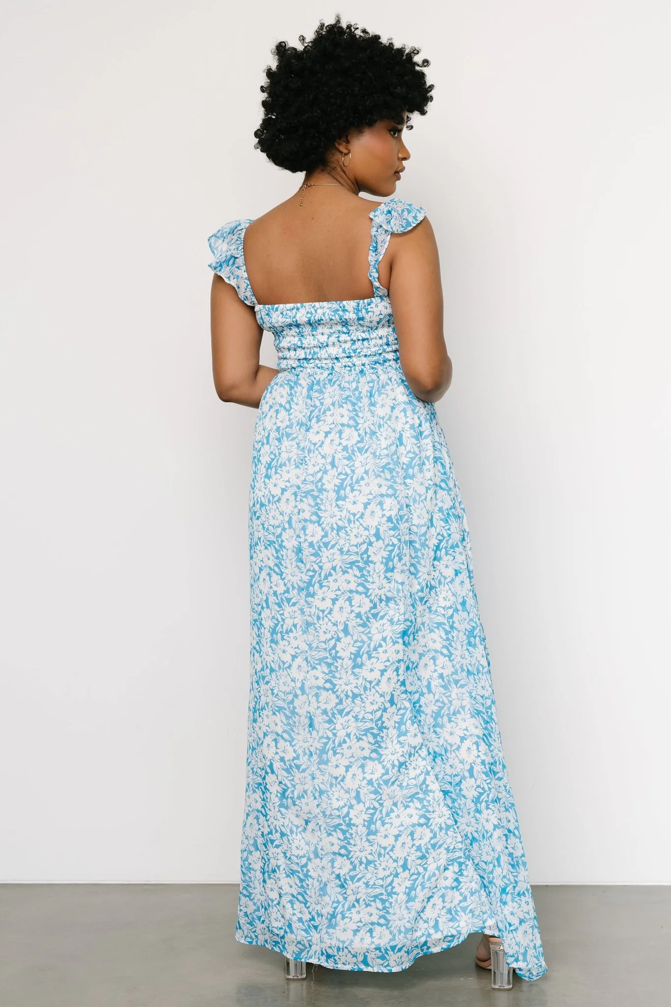 Evanthe Maxi Dress | Blue + White Floral