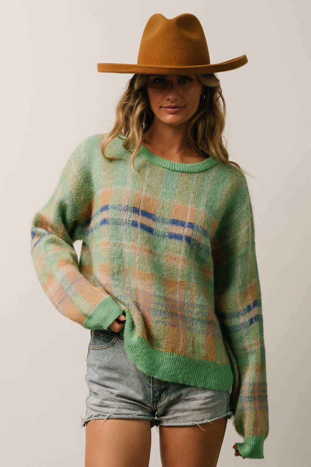 Brentridge Plaid Sweater | Green Multi