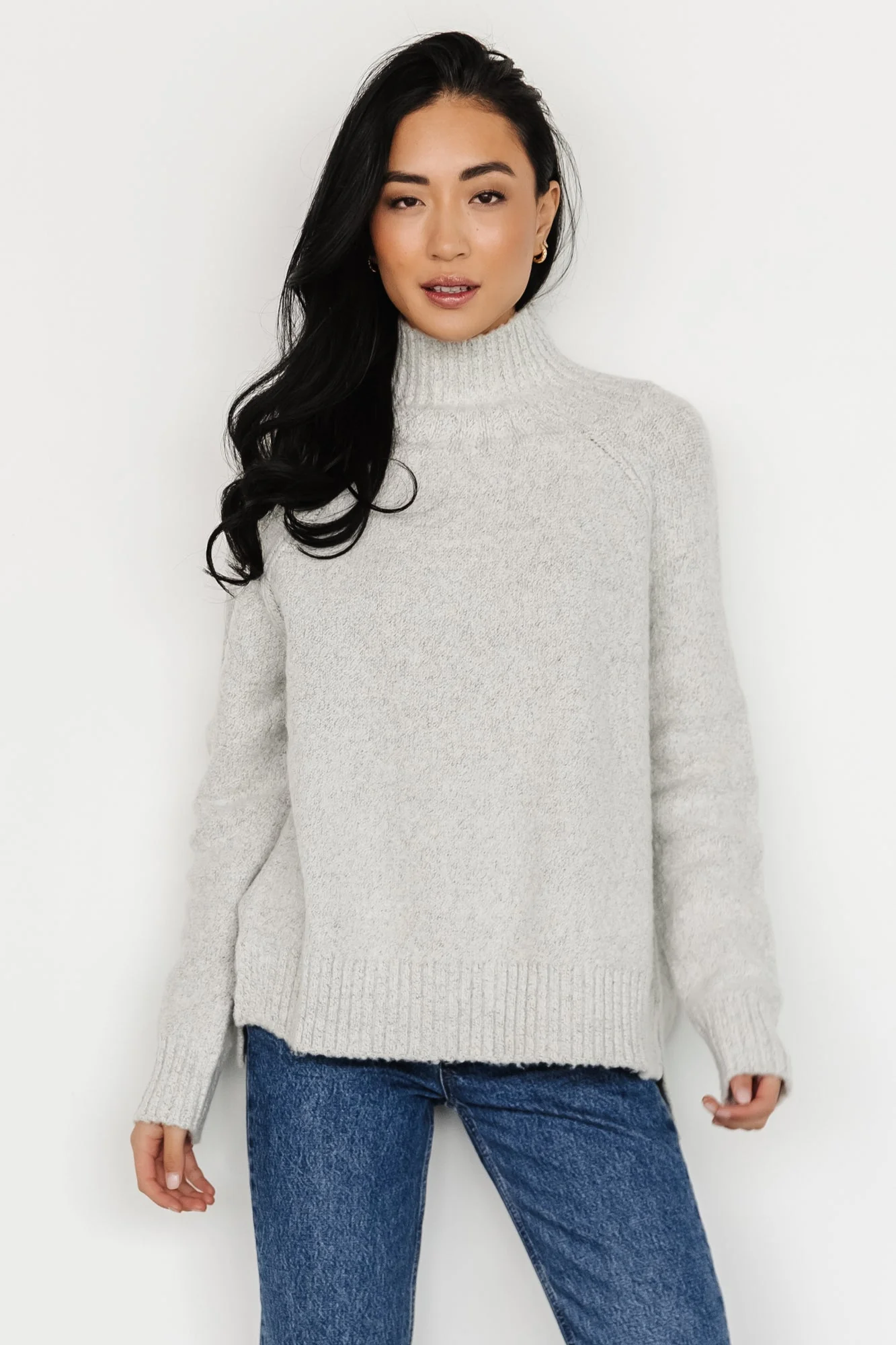 Oaklynn Turtleneck Sweater | Light Gray