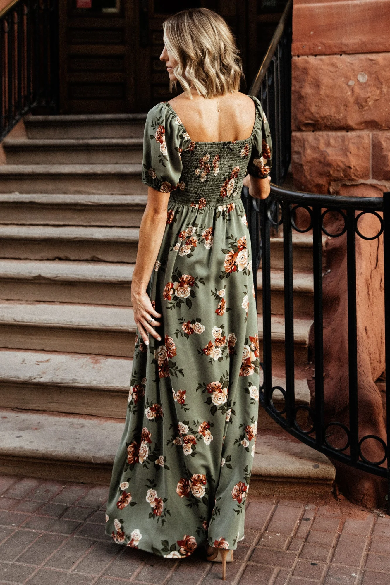 Angela Maxi Dress | Olive Rose Floral