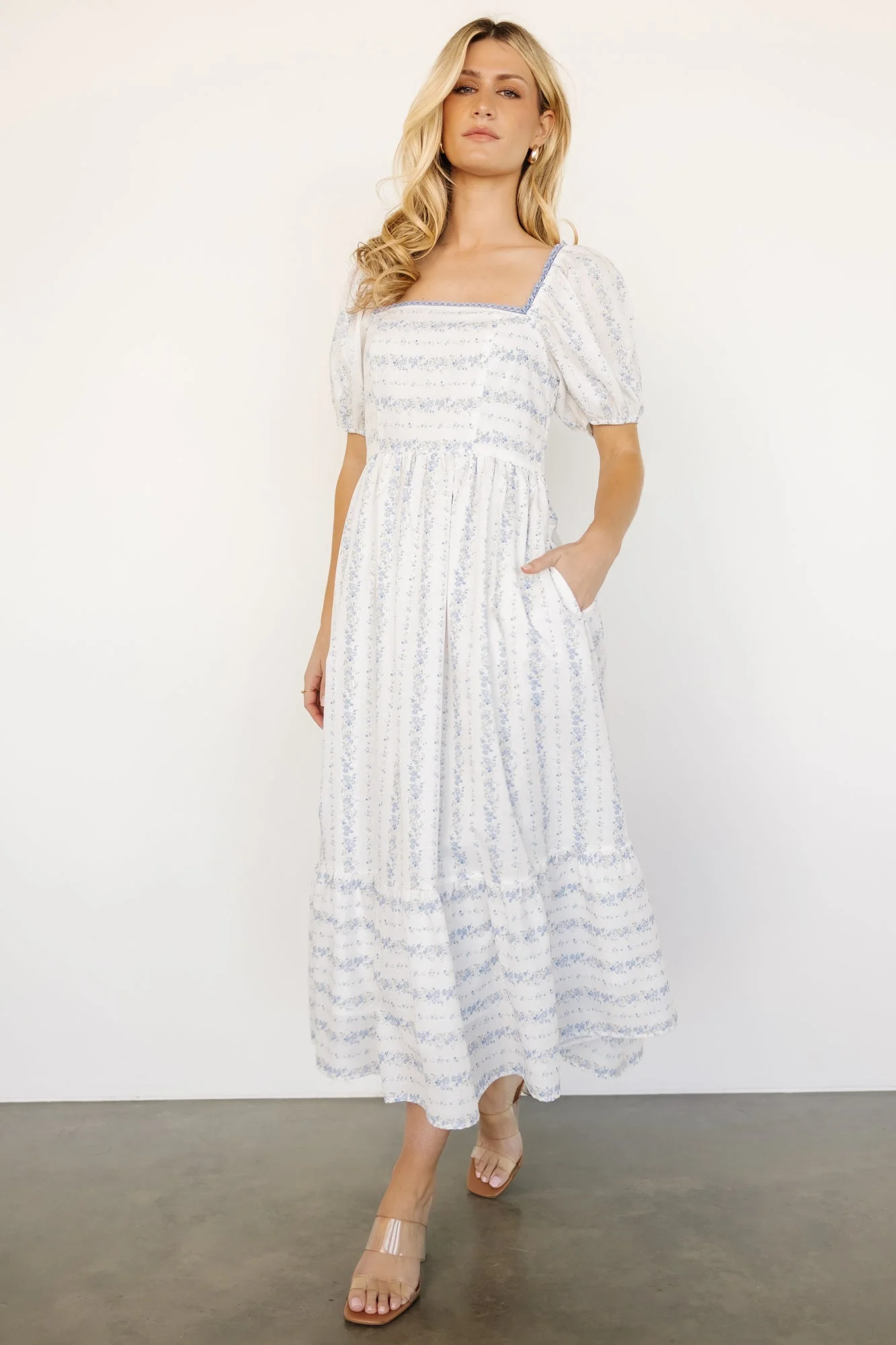 Martine Puff Sleeve Dress | Ivory Multi Floral