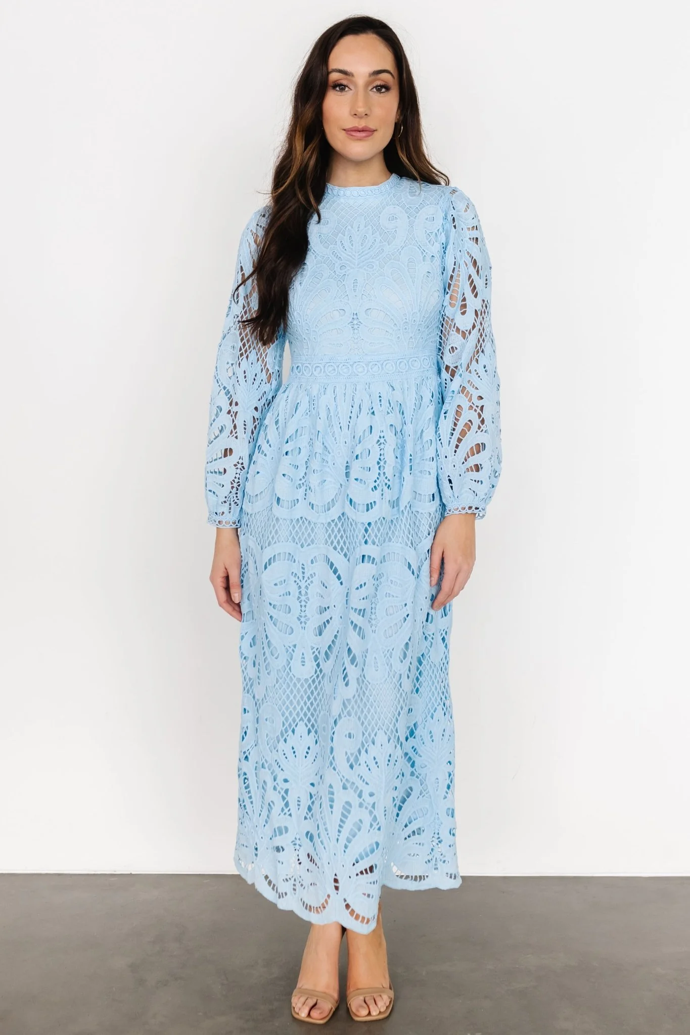 Eldora Lace Midi Dress | Light Blue