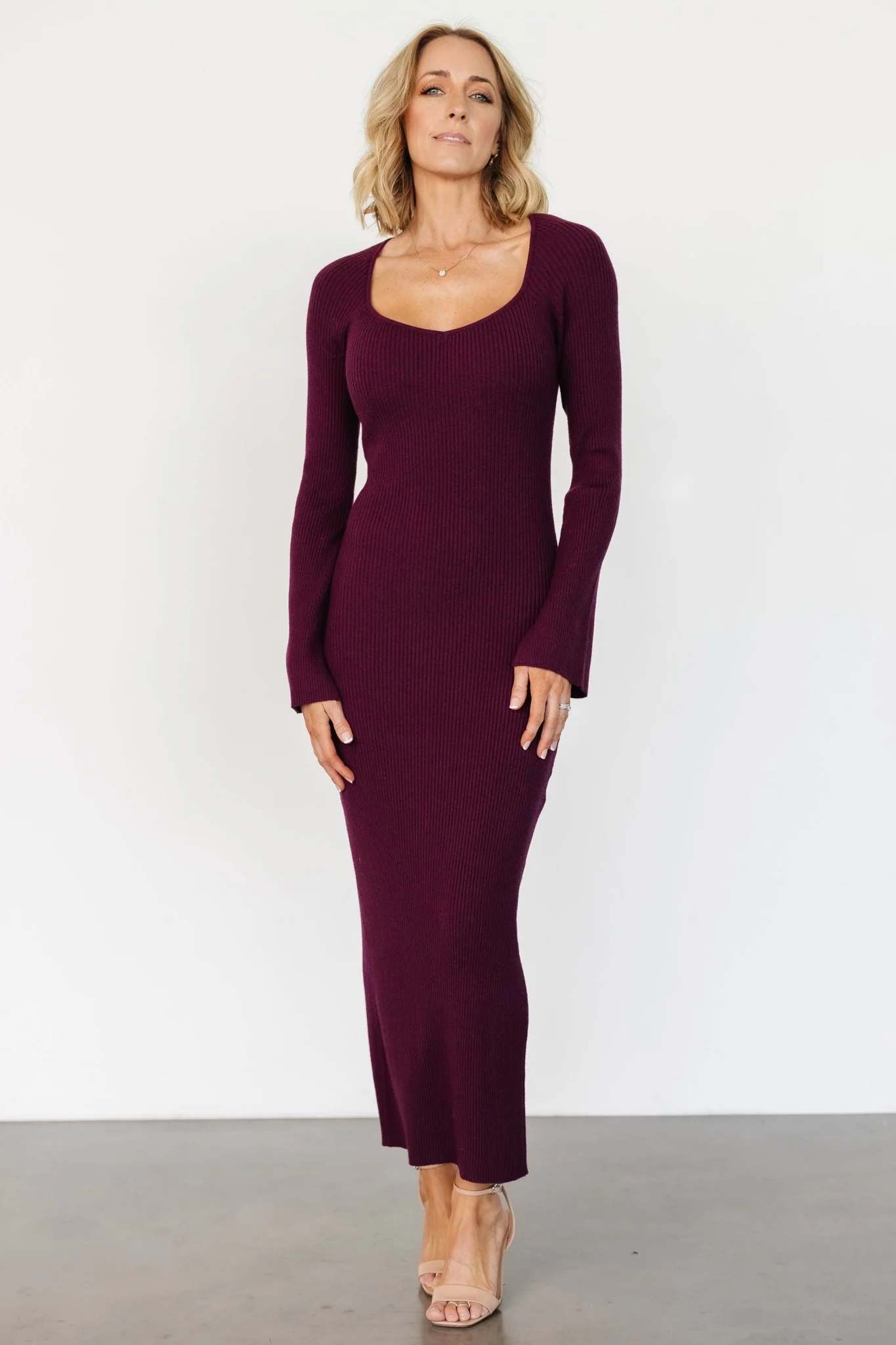 Marika Ribbed Dress | Wine