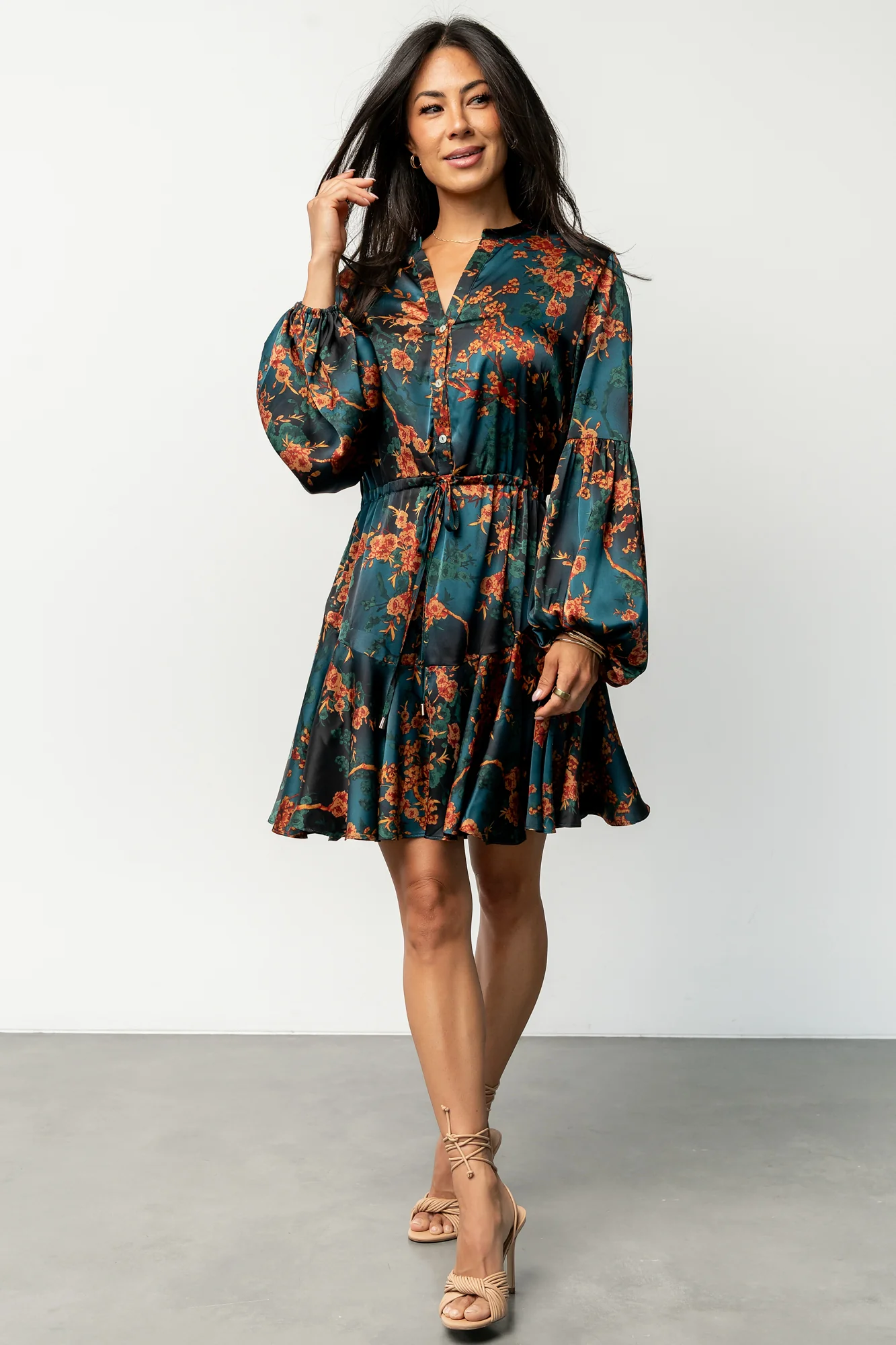 Venice Short Dress | Jade + Copper Floral