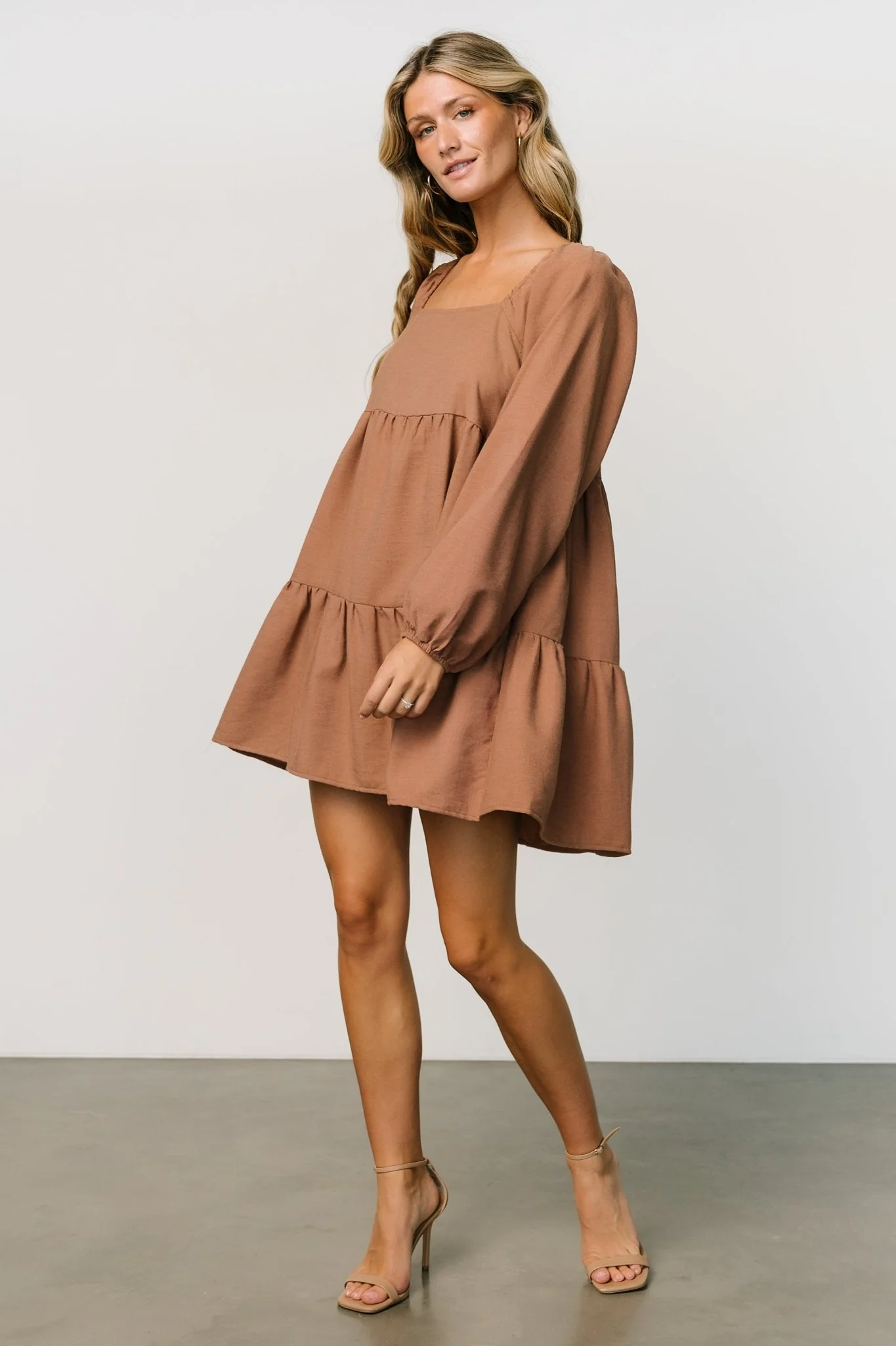 Selena Tiered Mini Dress | Dusty Mauve