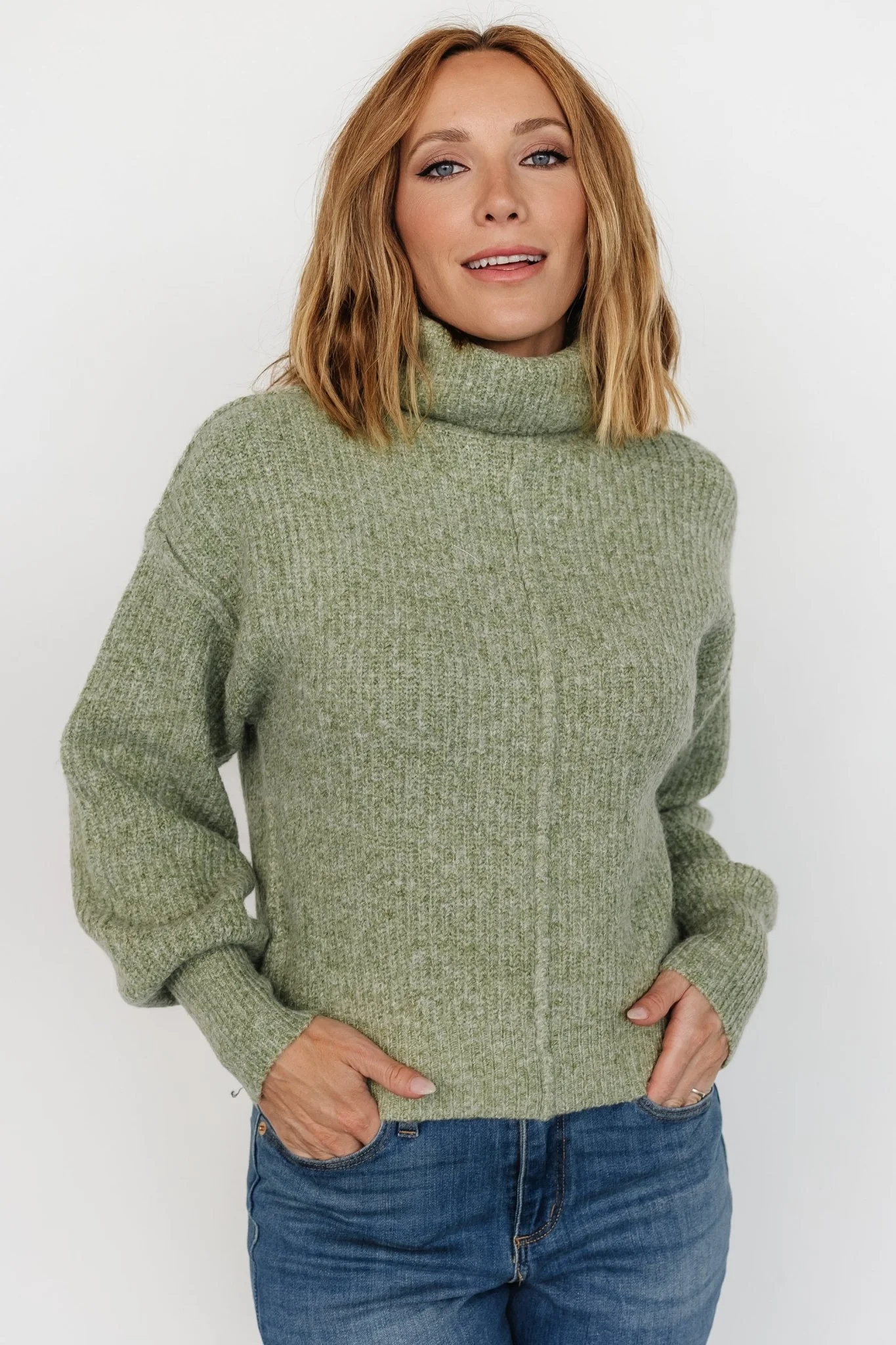 Frannie Knit Turtleneck Sweater | Olive