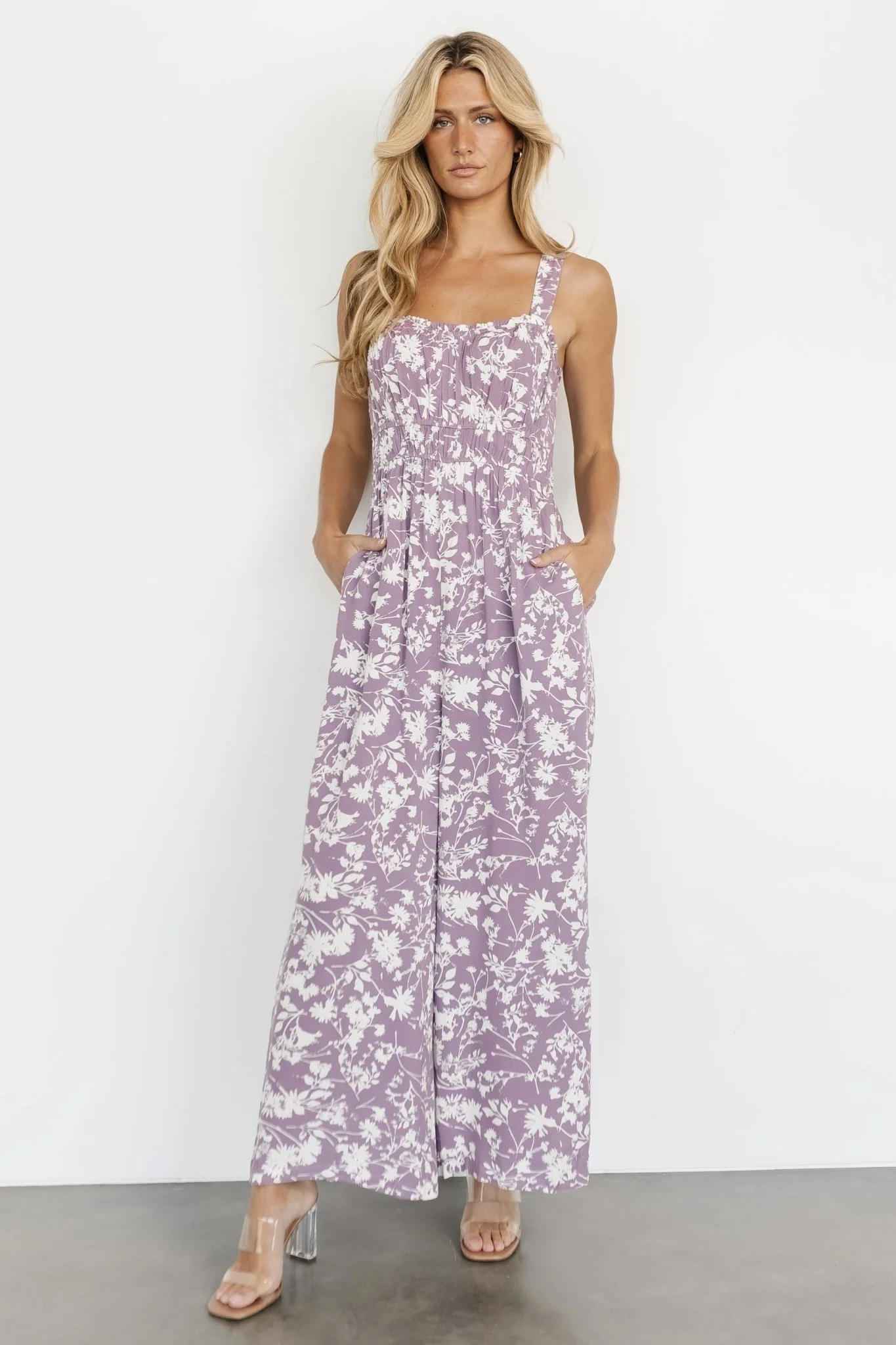 Palisades Tank Jumpsuit | Lavender Print