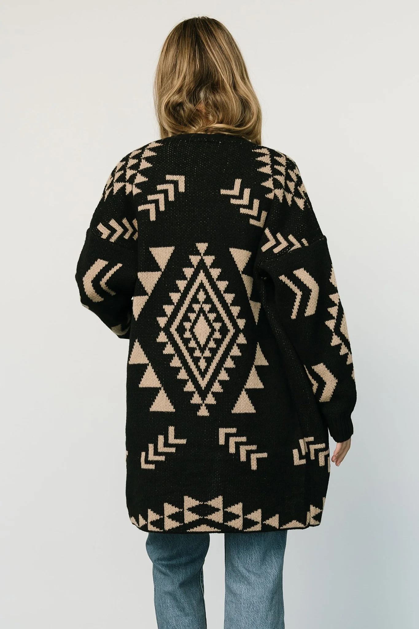 Hays Oversized Cardigan | Black + Tan