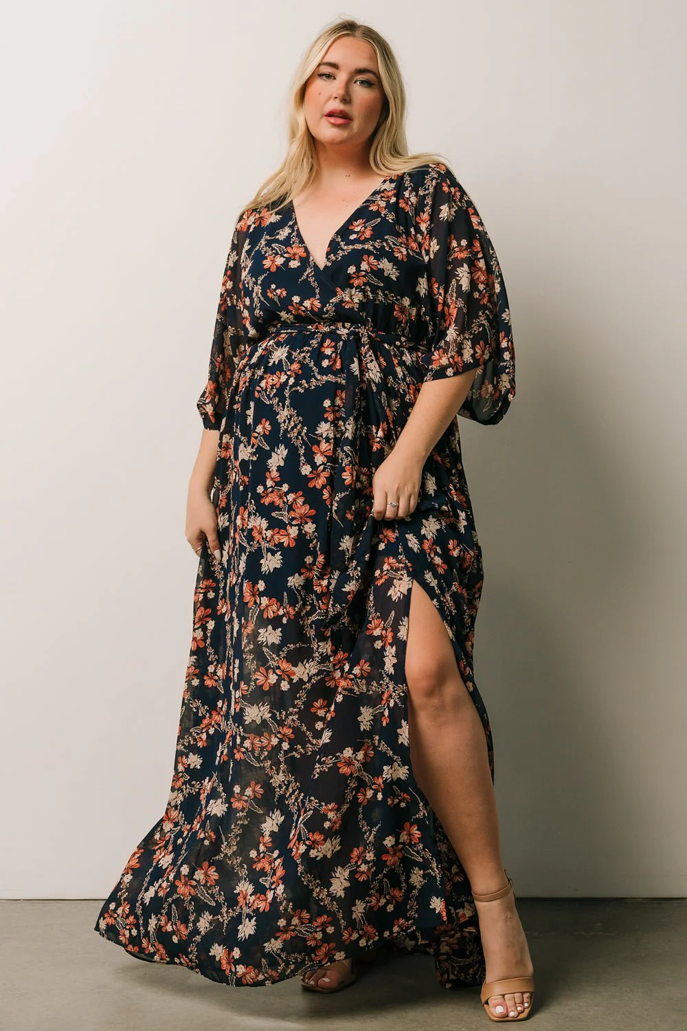 Kia Kimono Maxi Dress | Dark Blue Floral