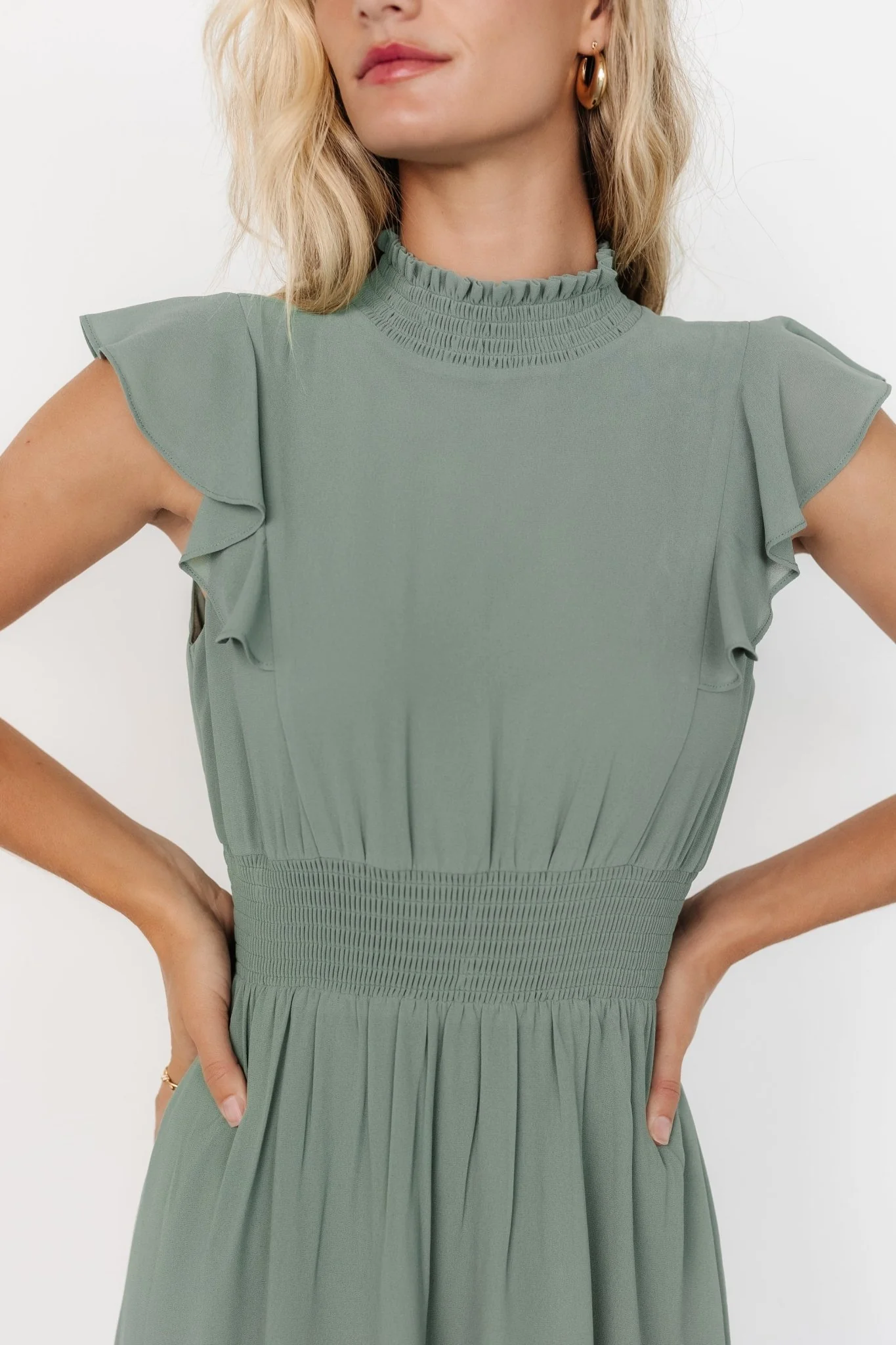 Kearny Ruffle Maxi Dress | Eucalyptus