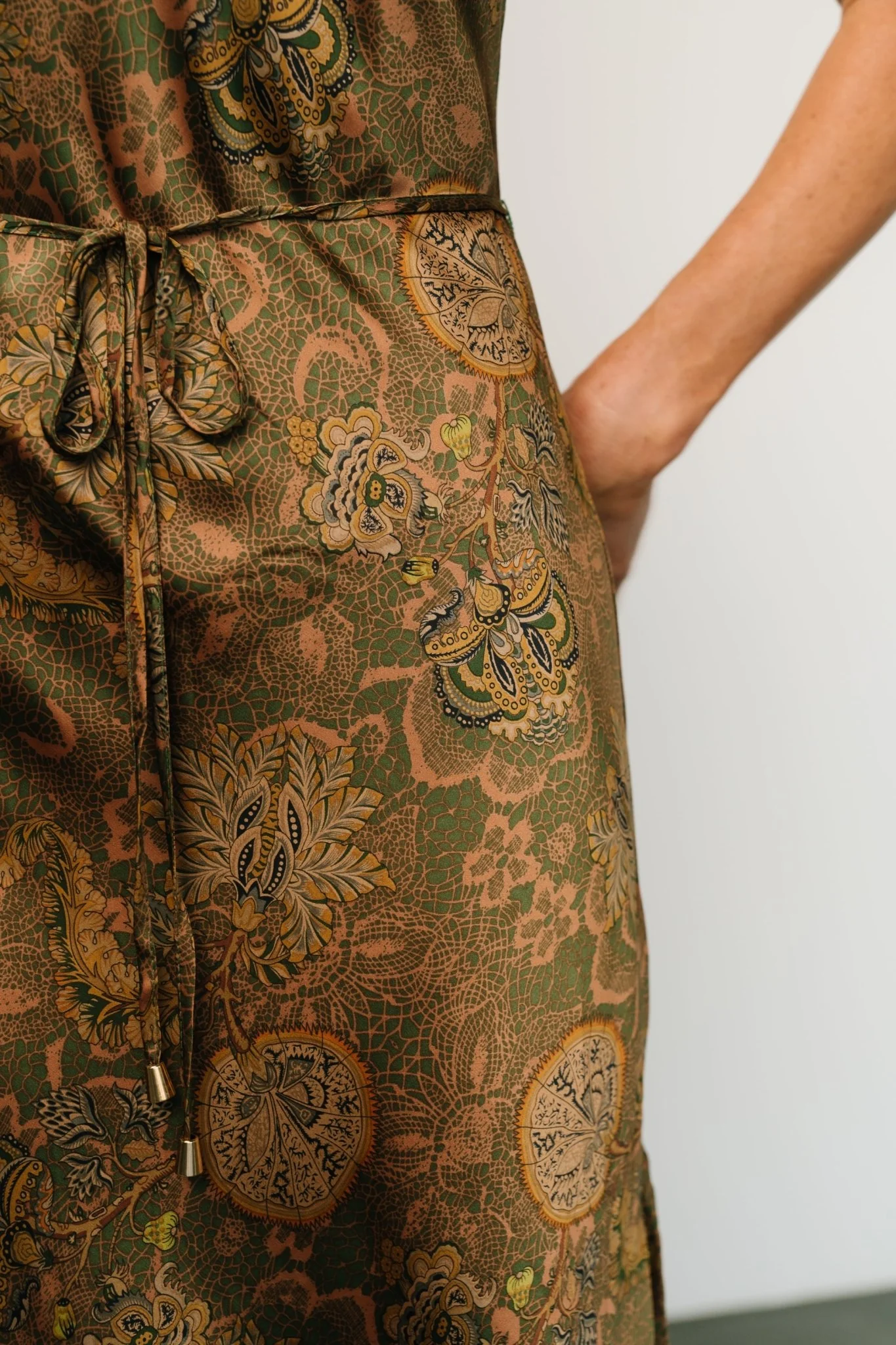 Reno Slip Maxi Dress | Brown + Olive