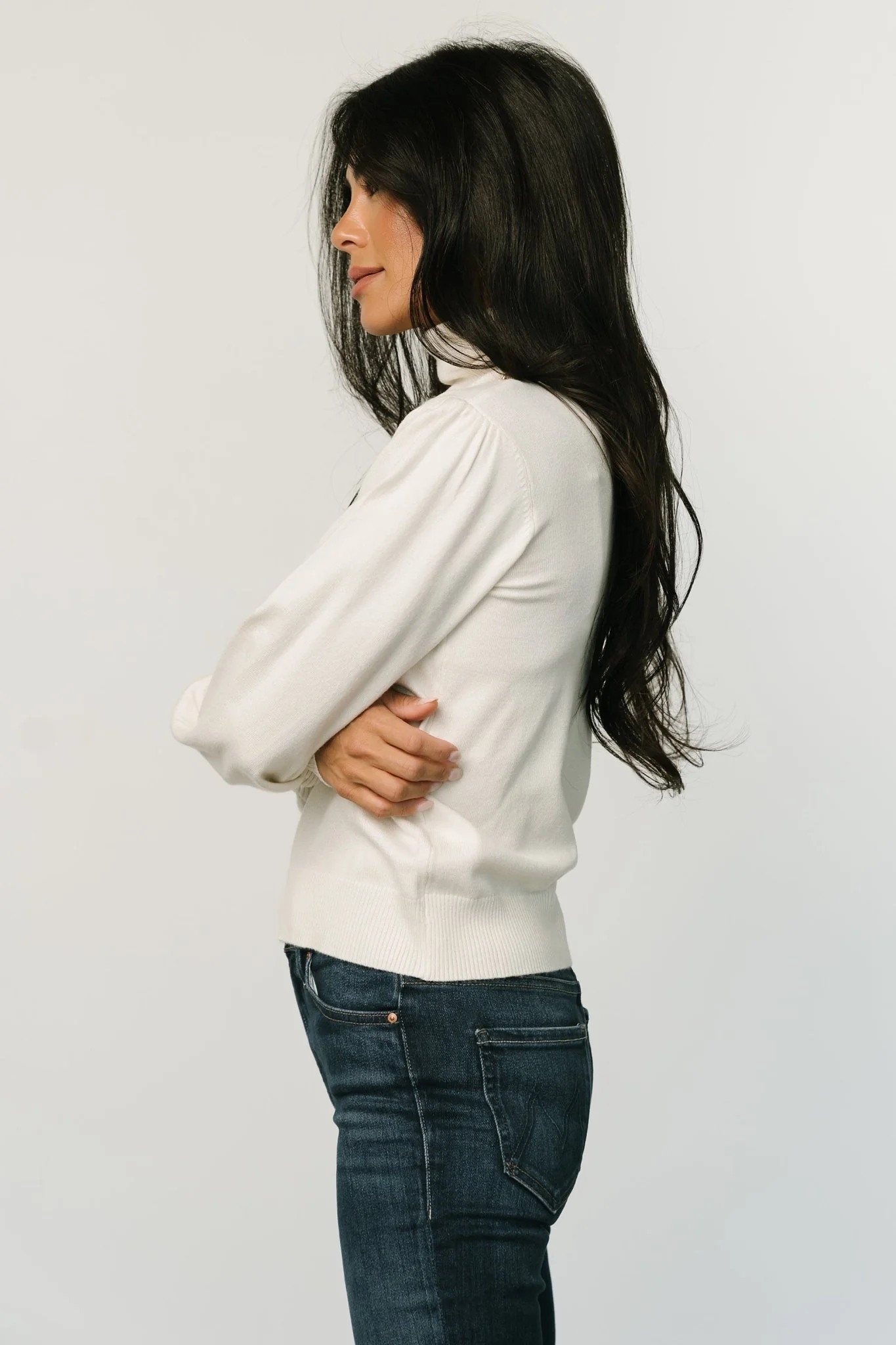 Danica Turtleneck Knit Top | Ivory