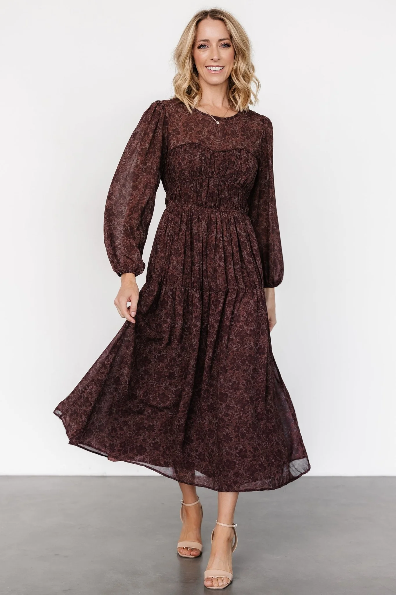 Madelyn Maxi Dress | Brown Floral