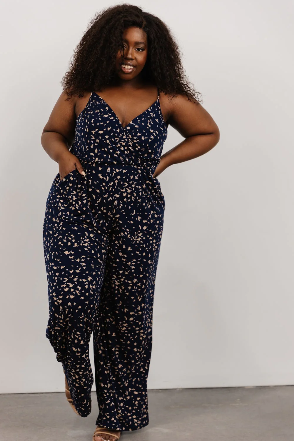 Sade Jumpsuit | Navy Print
