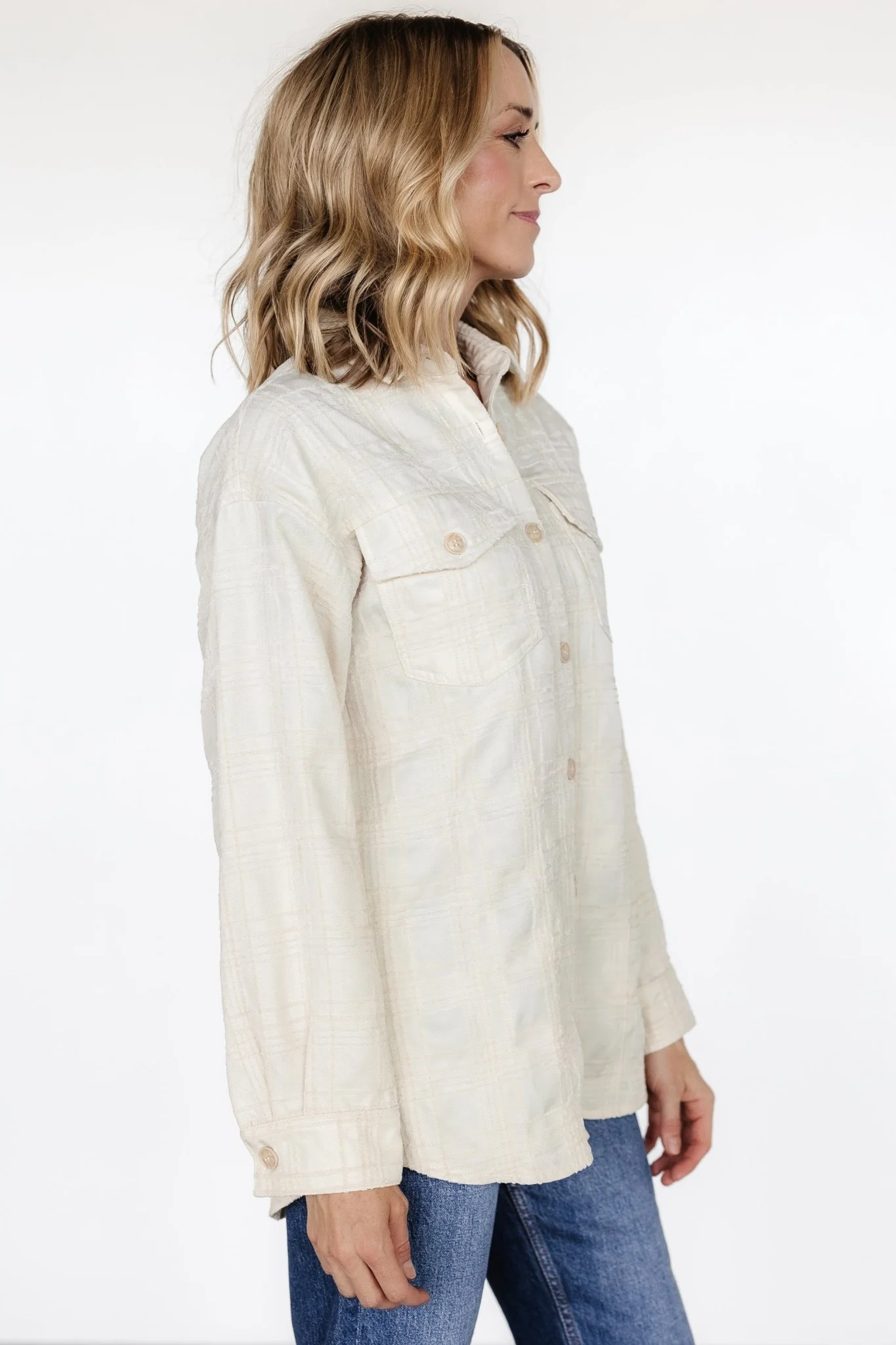 Joanna Plaid Shacket | Cream + Natural