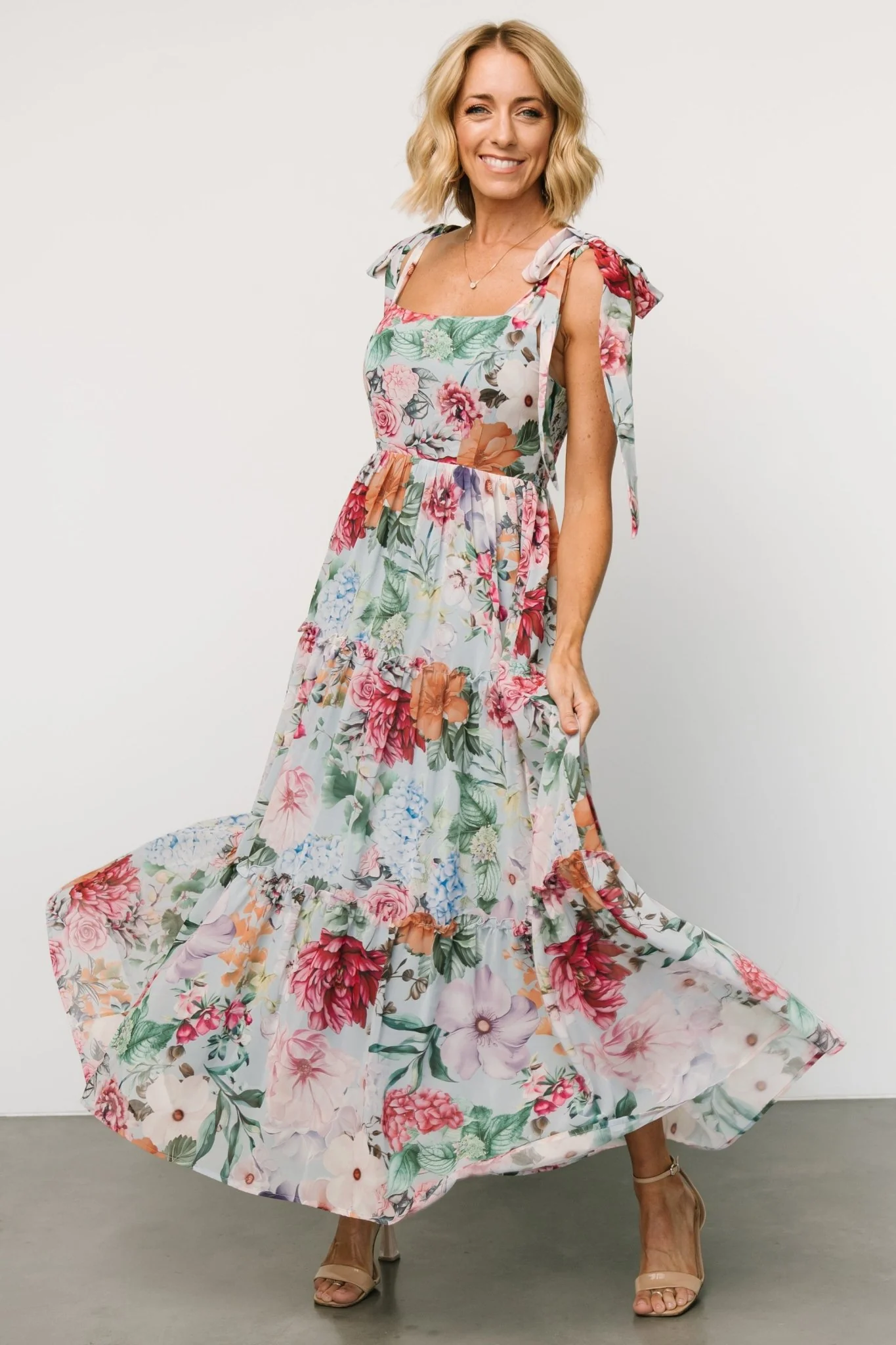 Anita Maxi Dress | Light Blue Multi Floral