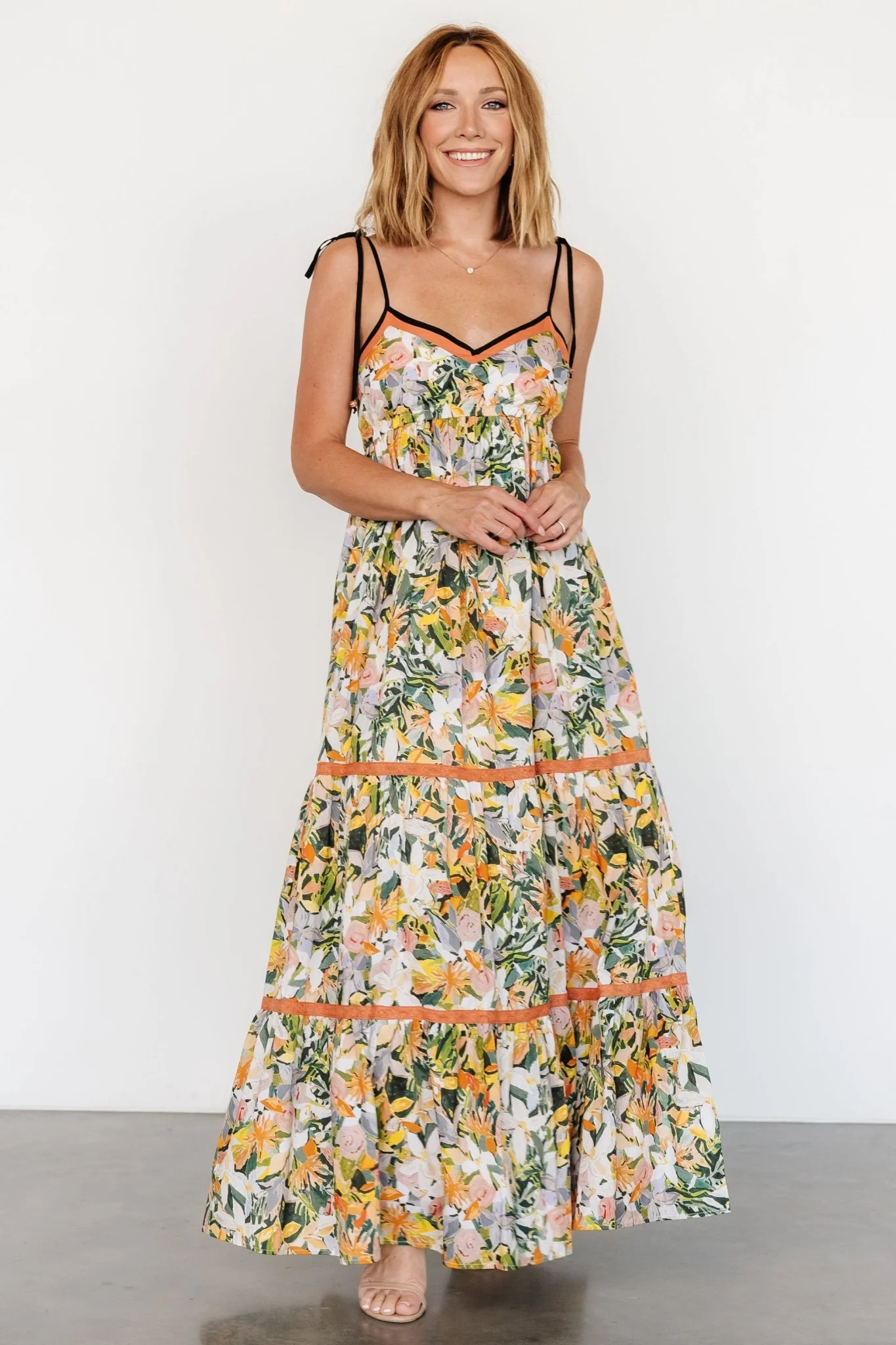 Pierrette Maxi Dress | Tangerine Multi