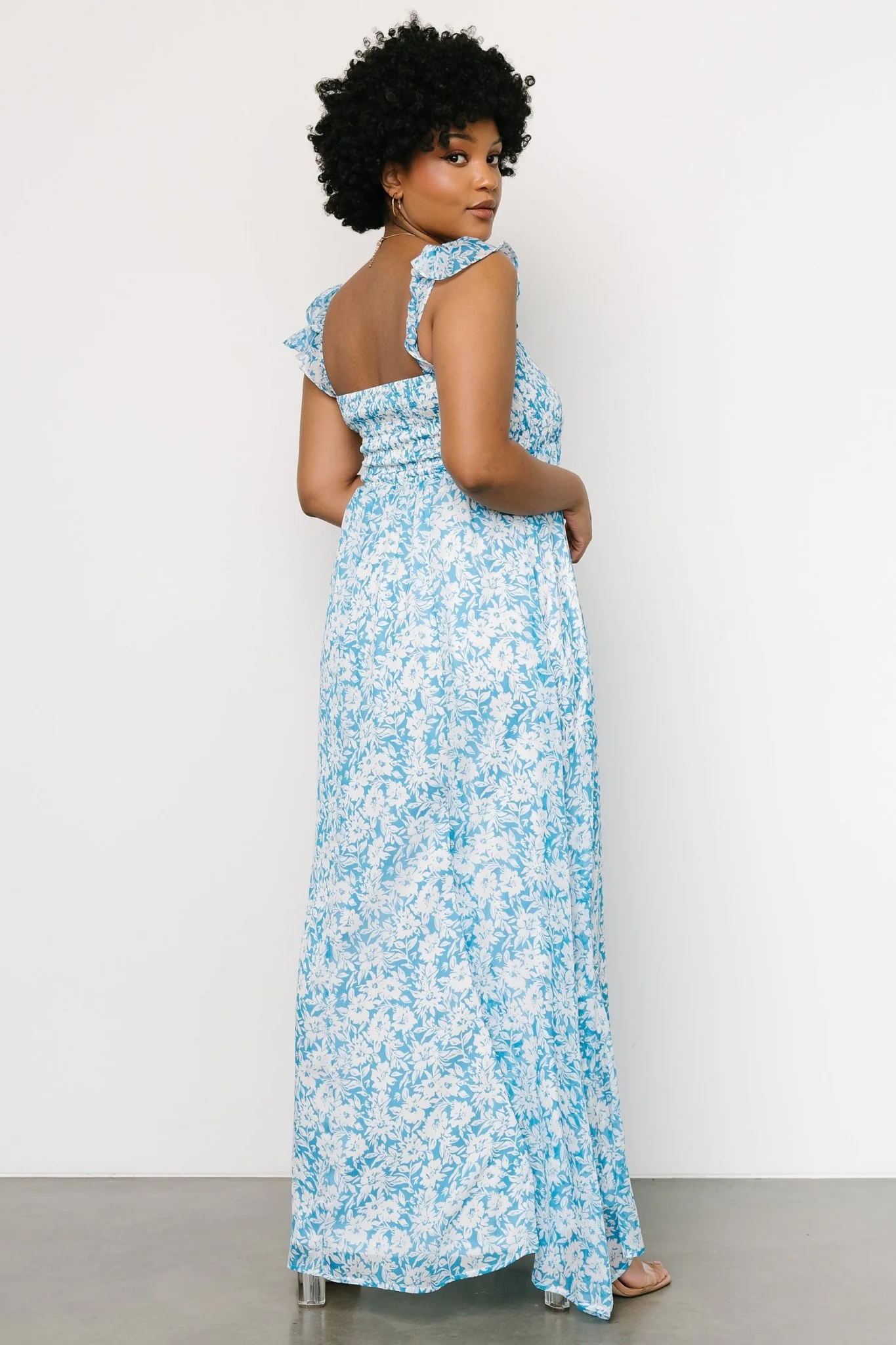 Evanthe Maxi Dress | Blue + White Floral