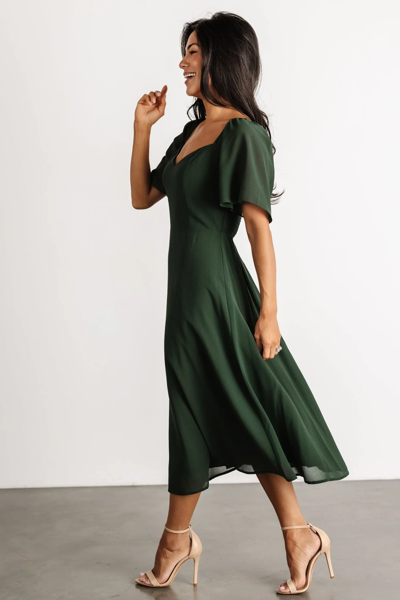 Colette Sweetheart Midi Dress | Evergreen