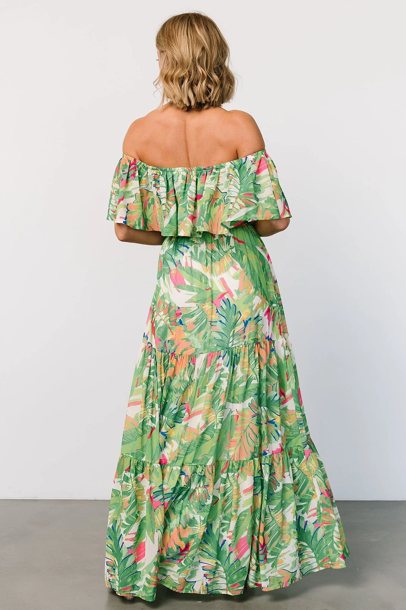Sonoma Off Shoulder Maxi Dress | Green Multi