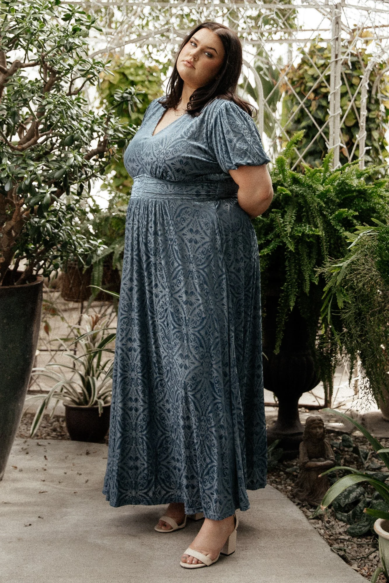 Leslie Velvet Maxi Dress | Blue